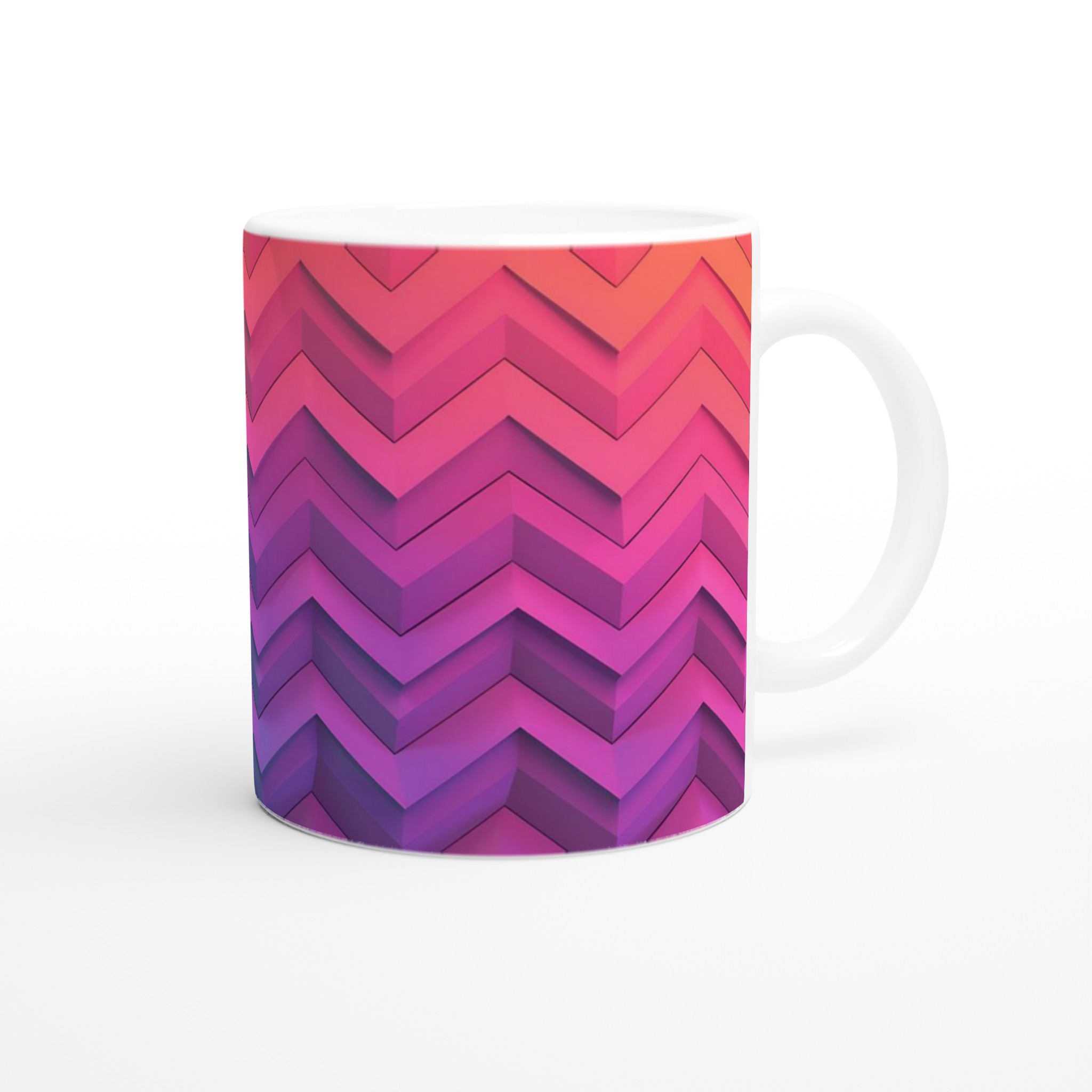 Chevron Rainbow Kaffemugg – Färgsprakande 11oz Keramikmugg för en pigg start på dagen 9 7461dfb4-6533-46b9-b756-0f76eb4b812f
