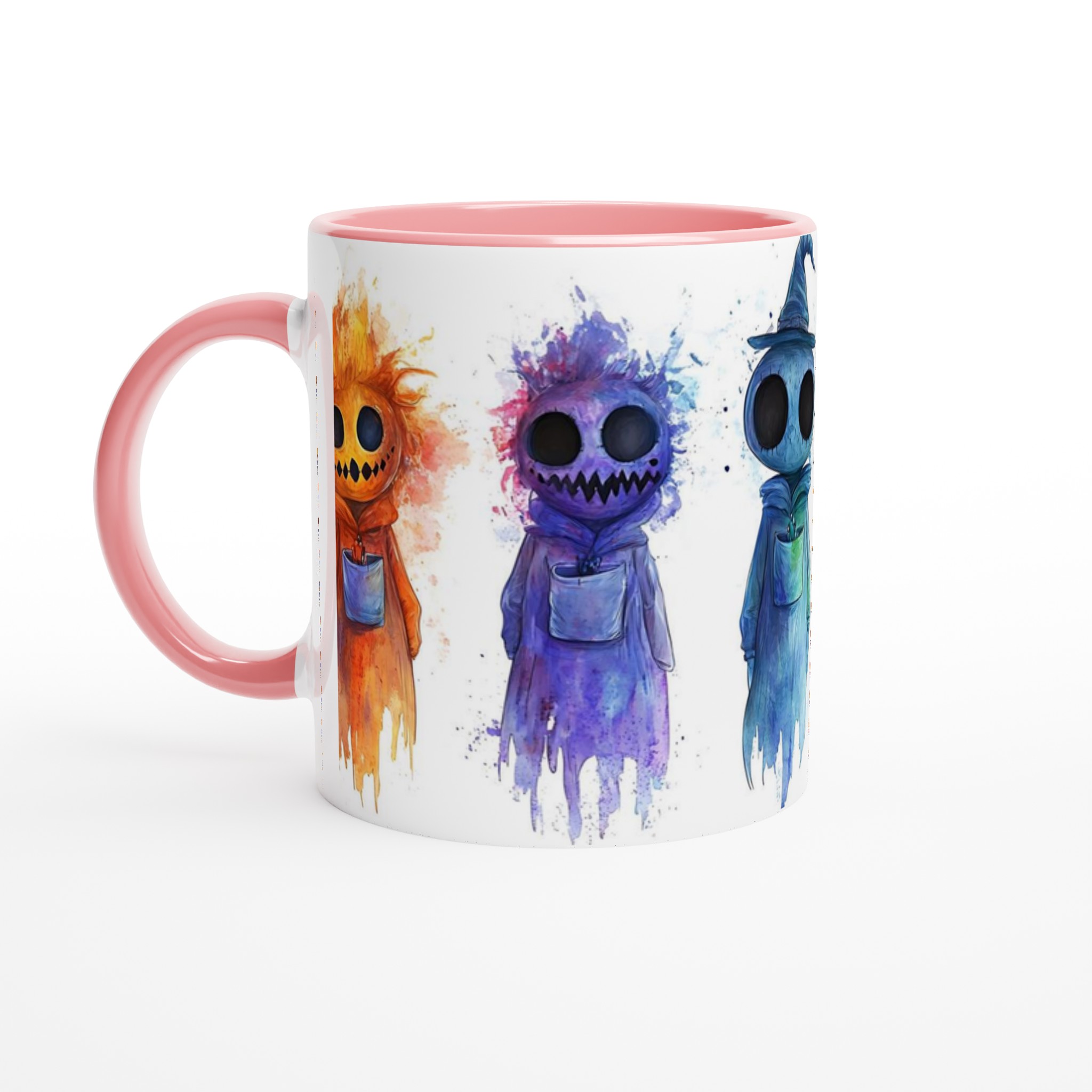 Färgglada Halloween-vänner: Unik 11 oz Keramisk Mugg för Skrämmande Kul i Alla Regnbågens Färger 6 7482527b-fcc8-40ec-9cd2-581cc9a604bd