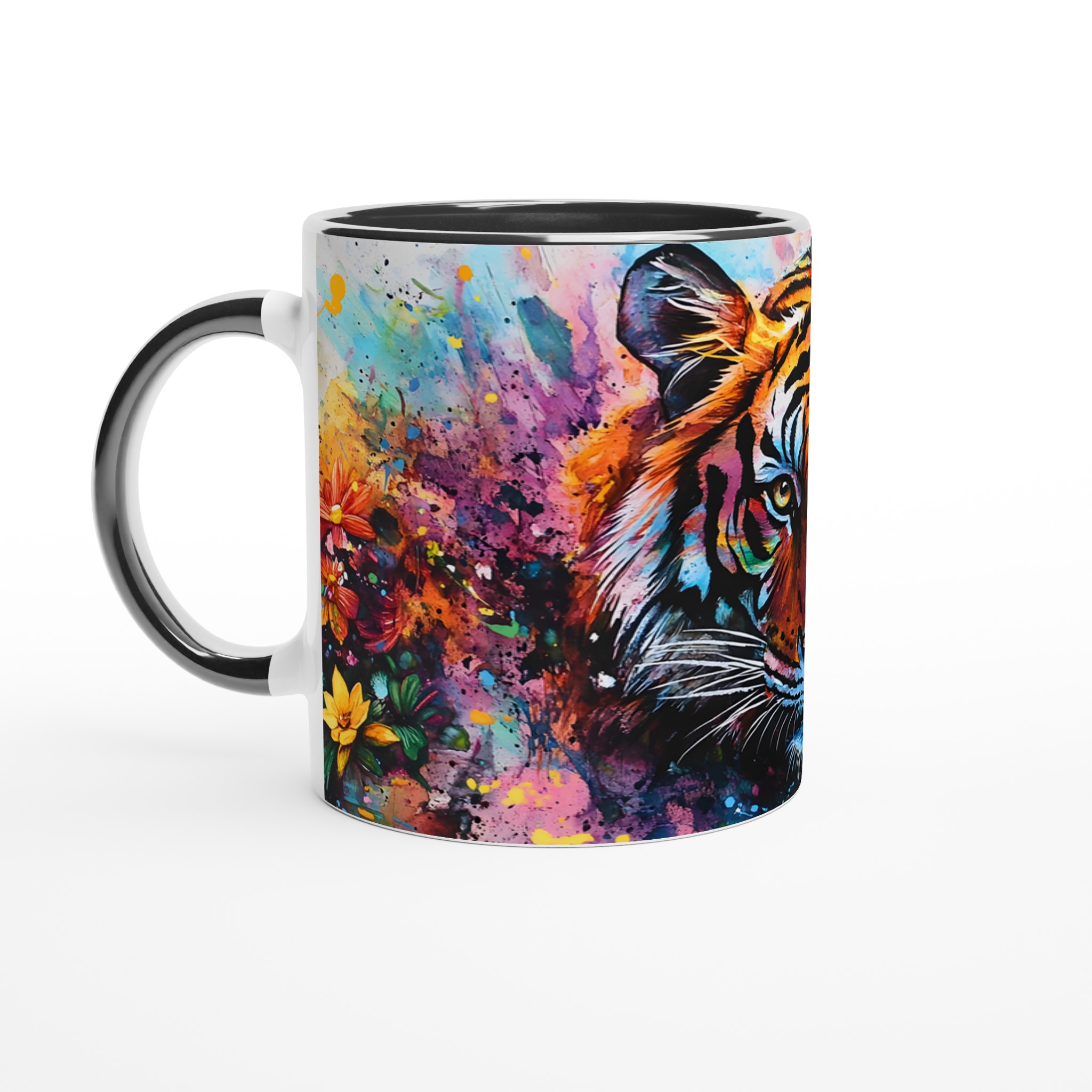 Färgsprakande Tiger Keramikmugg - 11oz Konstnärlig Kaffekopp för Djurälskare i Valfri Färg 4 74a98042-e56b-448e-8f21-ca6a010b0d92