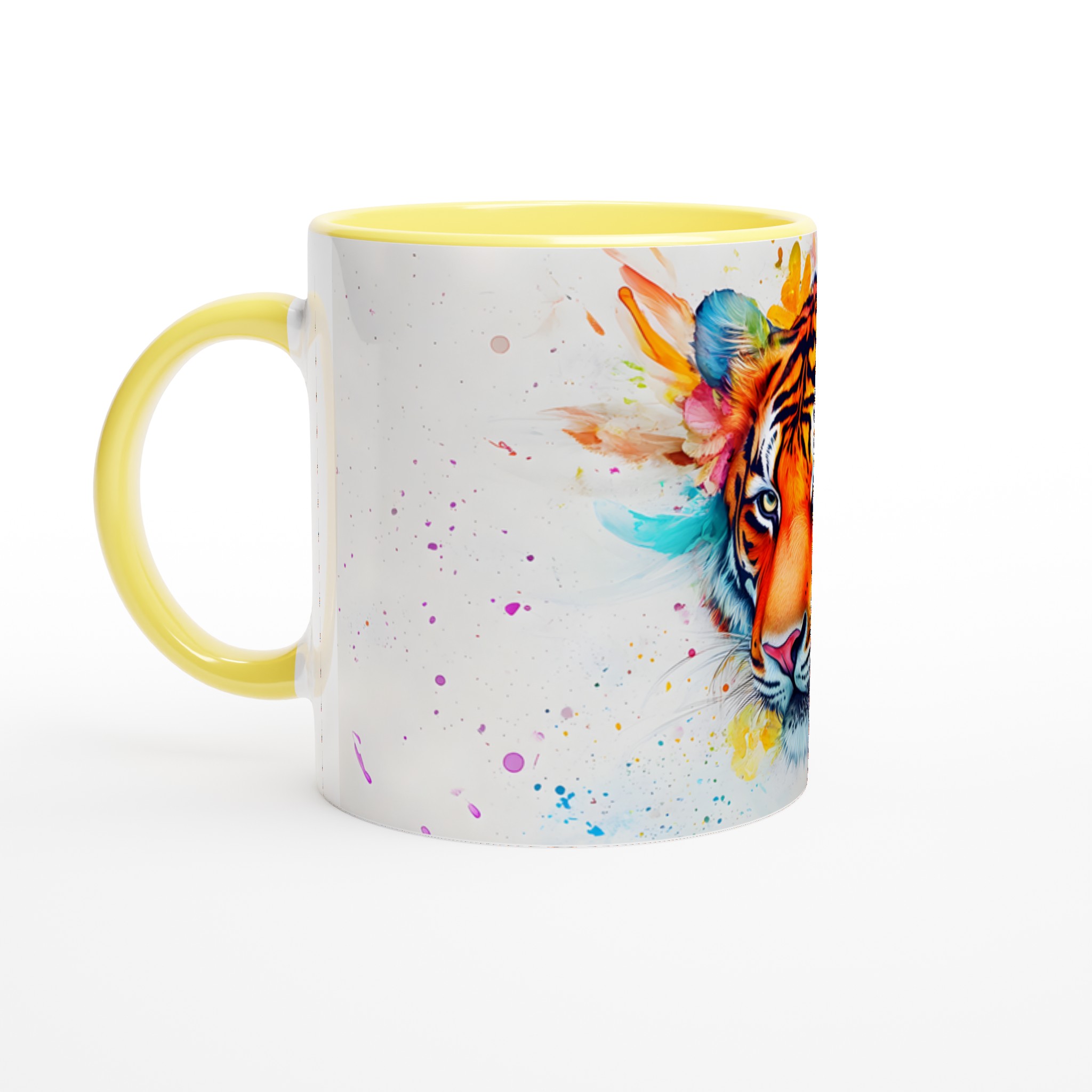 Färgsprakande Tiger Keramikmugg – Konstnärlig 11oz Kaffemugg med Akvarelldesign 3 74c4e83f-f6f4-4363-986e-1cd794590a41