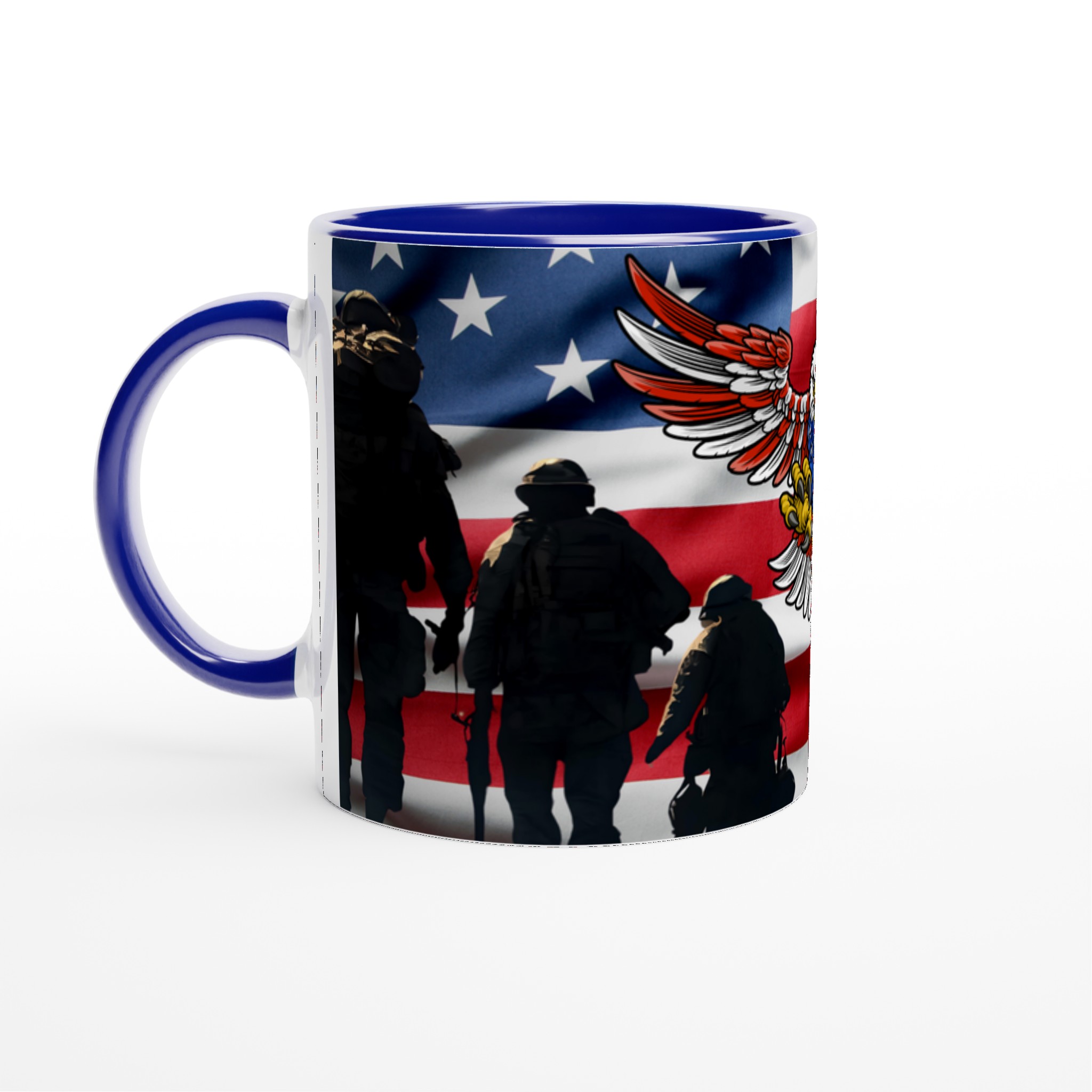 Vit 11oz keramisk mugg med patriotisk örnmotiv – välj bland sju klassiska keramfärger 2 74d78e25-b7d9-49fb-89aa-1235e45c6437