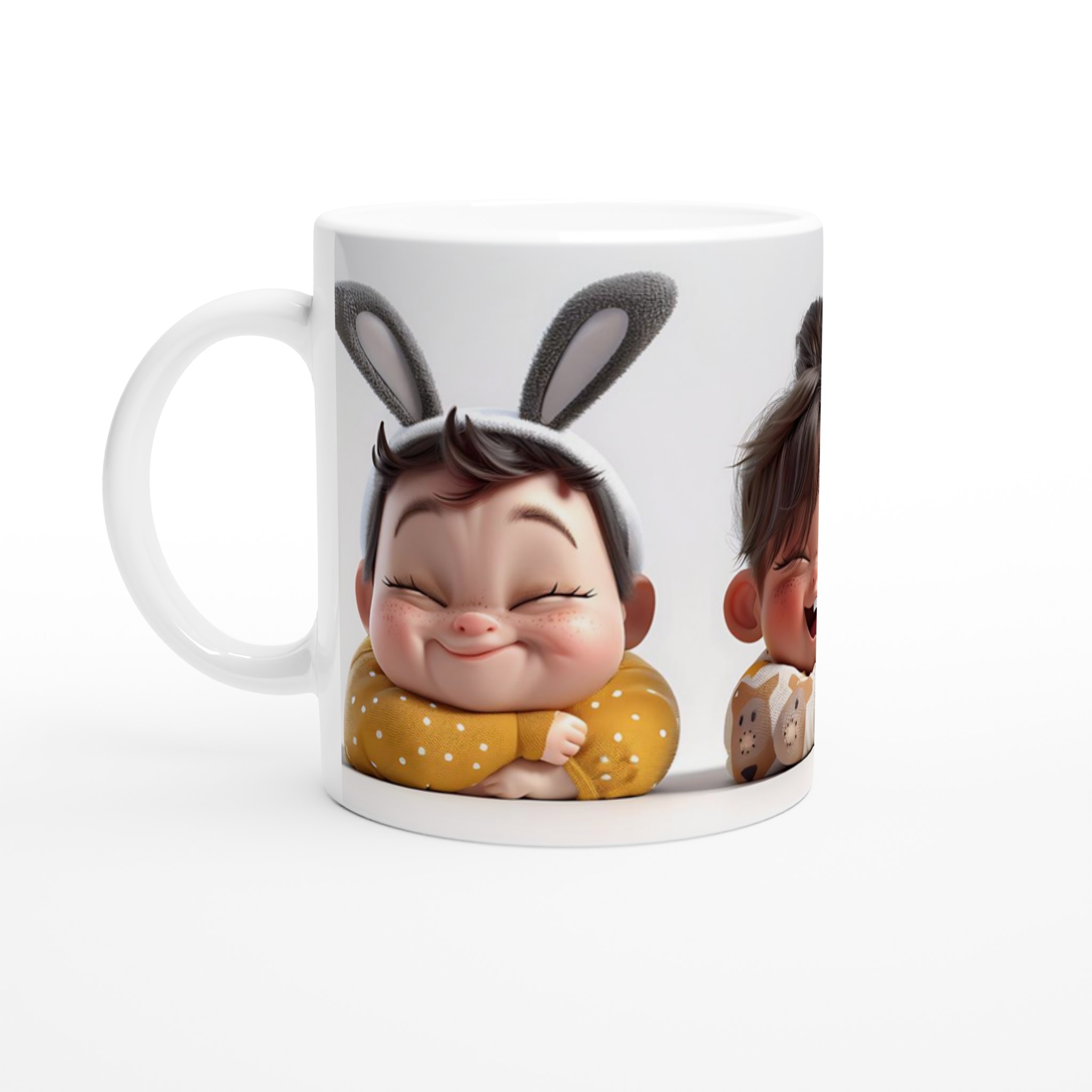 Kawaii Glädje: 11oz Keramisk Mugg med bedårande "Happy Kids"-motiv – Välj din favoritfärg! 1 7503ee1f-f611-4ee7-ac13-72ba29637be9