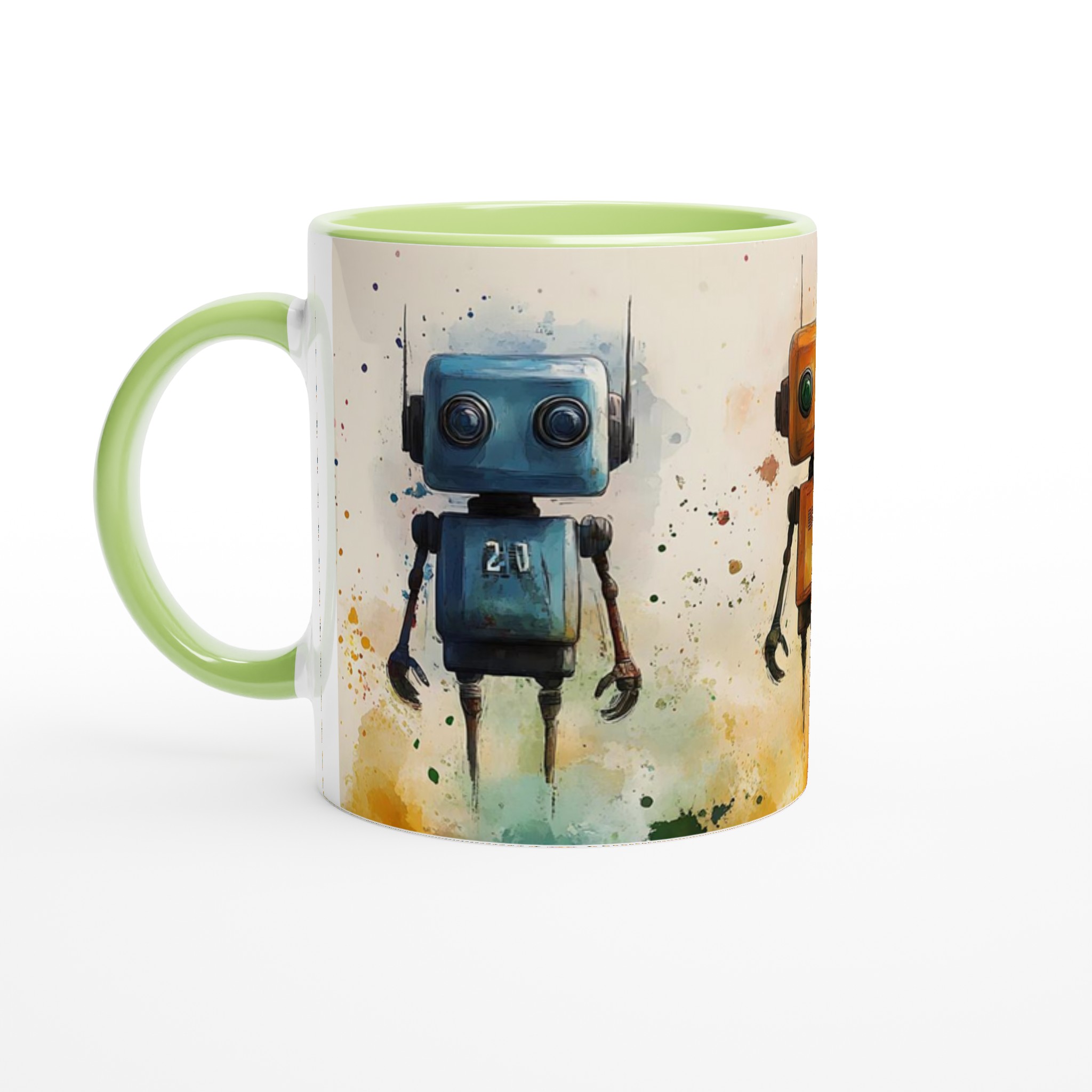 Retro Robot Vattenfärg Keramikmugg – Din personliga mugg i sju färgglada varianter! 7 750d9e28-5bf8-49b4-8664-19a43511b332