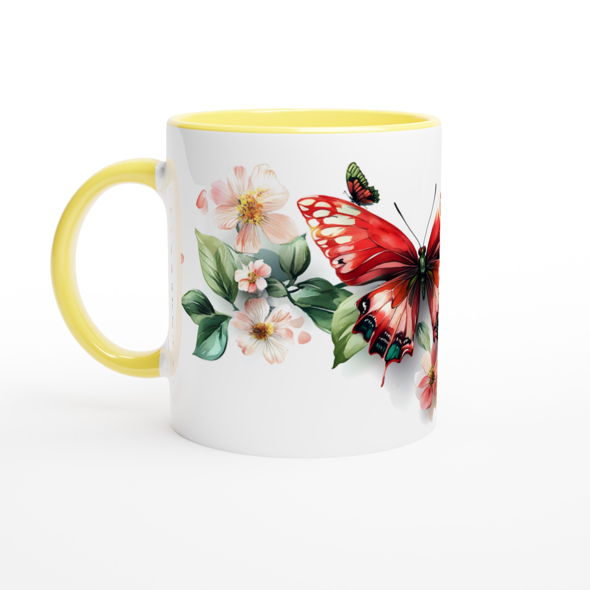 Fjärilsdrömmar: Färgstark 11oz Keramisk Mugg med Blommor & Fjärilar – Välj din Favoritfärg! 3 7531a10e-4392-40a1-b764-17477d8650a3