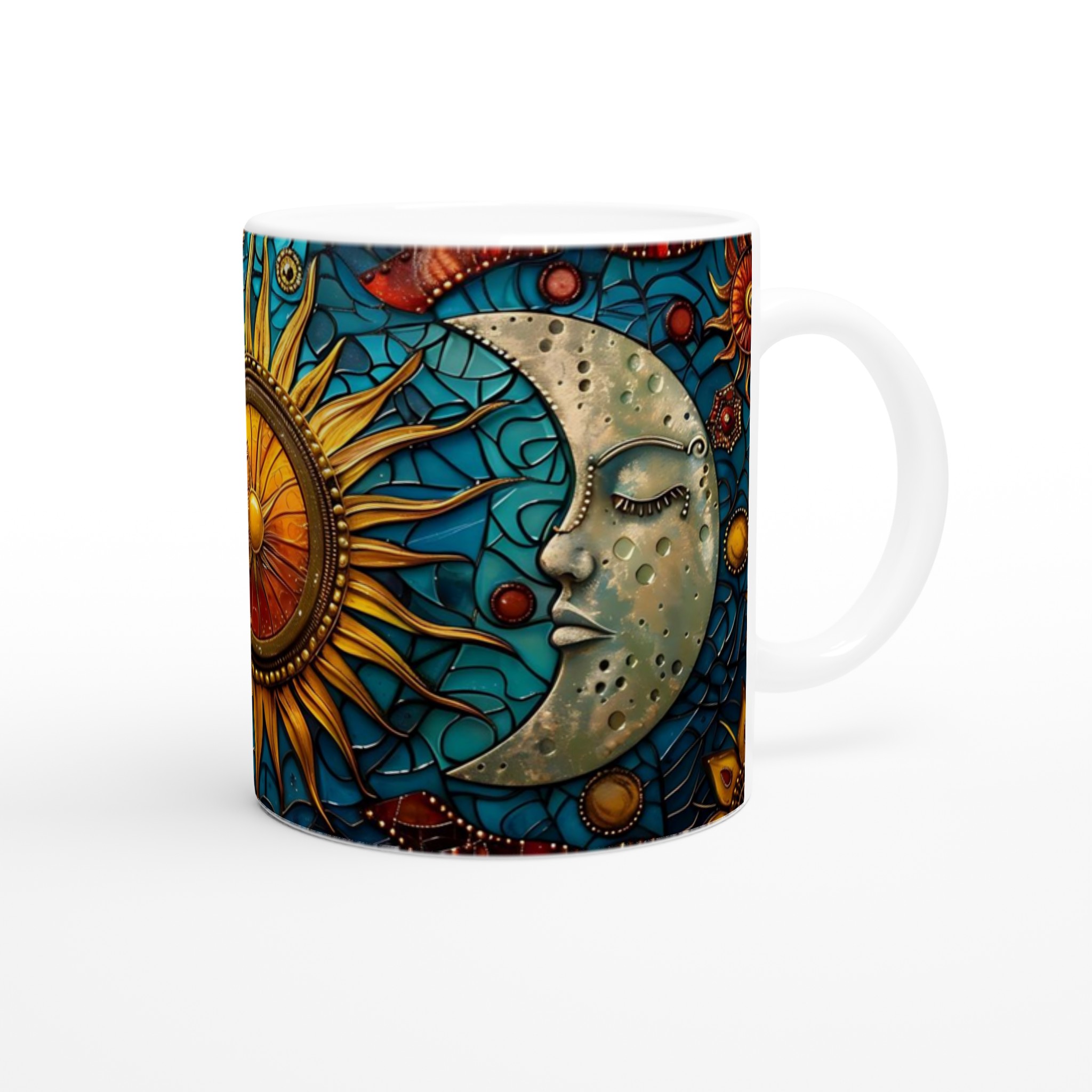 Celest Mugg: Sol & Måne i Stained Glass-stil – Välj din färg 9 755cae64-51f2-4034-a5db-8e498aa35699