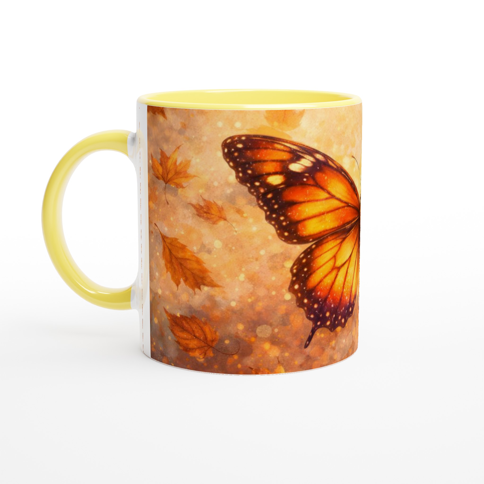 Vit 11oz Keramisk Mugg med Glödande Fjärilsdesign i Fem Vackra Färger 3 7586c968-02c8-47c8-be7d-39f801feedc7