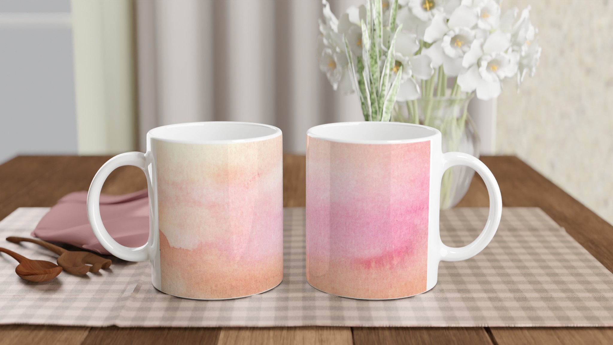 Vit 11oz keramisk mugg med mjuka akvarelltoner – välj din färg från 7 eleganta keramiknyanser 10 7592d1ac-dc94-4970-ba11-a0e21e496299