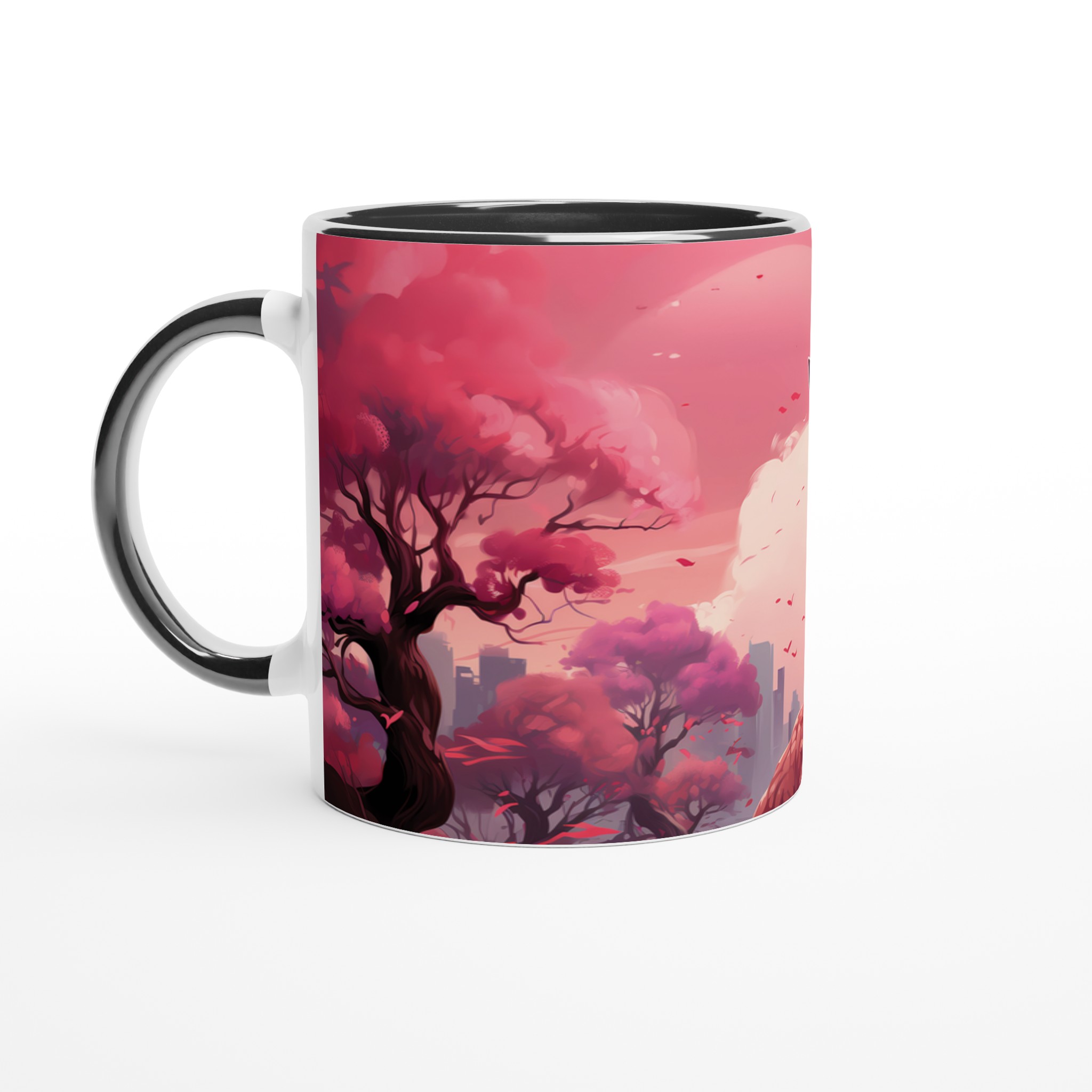 Giraff i körsbärsblom – 11oz Keramikmugg i ditt val av sju livfulla färger 4 759e0233-583f-47a6-8ef8-b73bc6464ad7