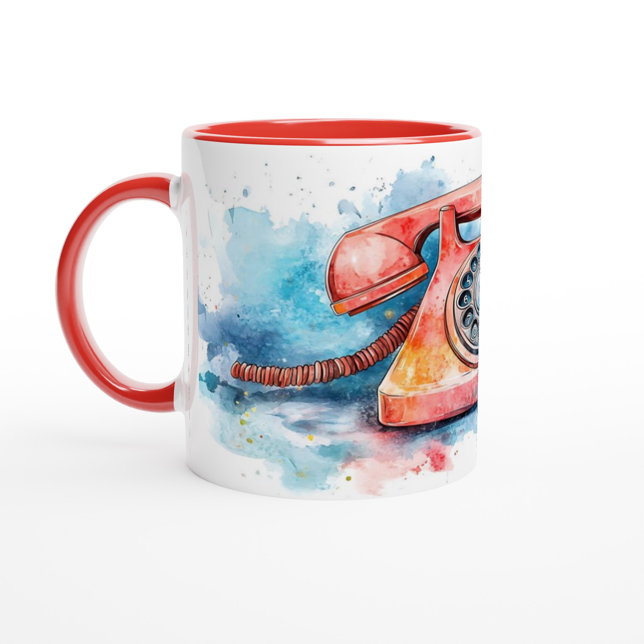 Retro Vattenfärg Telefonmugg – 11oz Keramisk Kaffekopp i Valfri Färg! 5 75b3da6e-5475-426e-8d44-56735a9b35a3