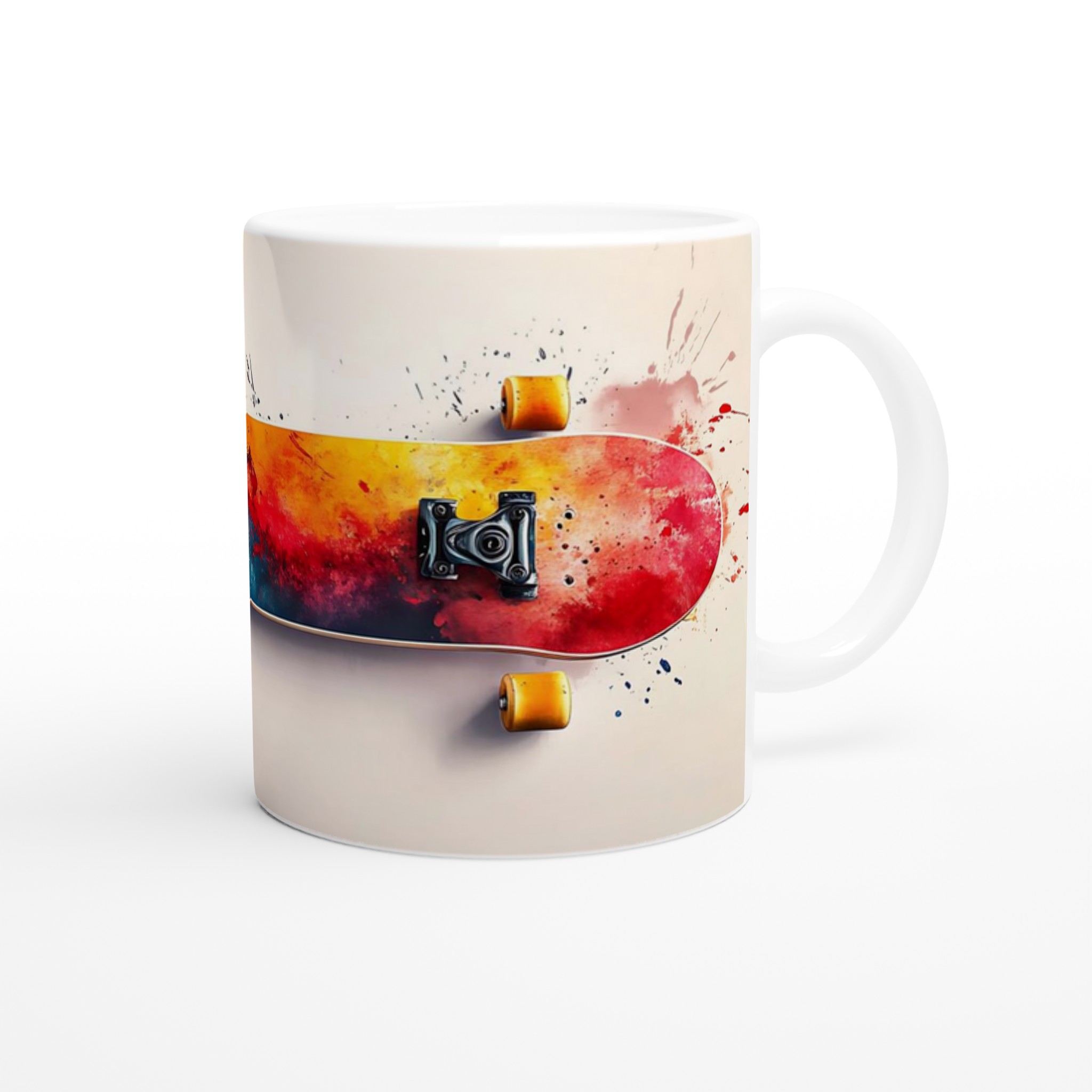 Abstrakt Skateboard Konst Mugg – 11oz Keramikmugg i ditt val av 7 Livfulla Färger 9 75be18f6-5b82-4650-81c7-f3a4d9b64271