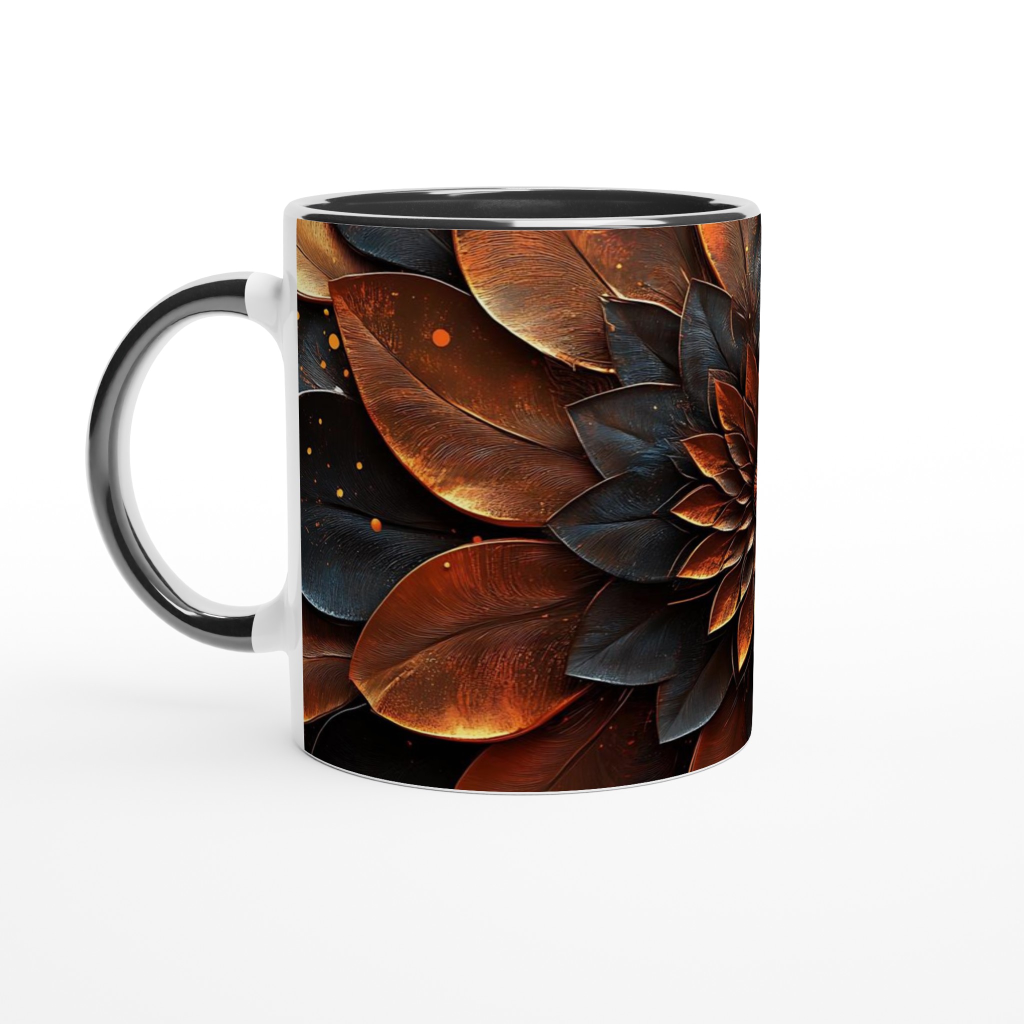 Mörk abstrakt lotusblomma 11oz keramisk mugg – Färgval för din unika stil 4 765650cb-bf93-4b9d-a2b3-1bf18cfa0e64