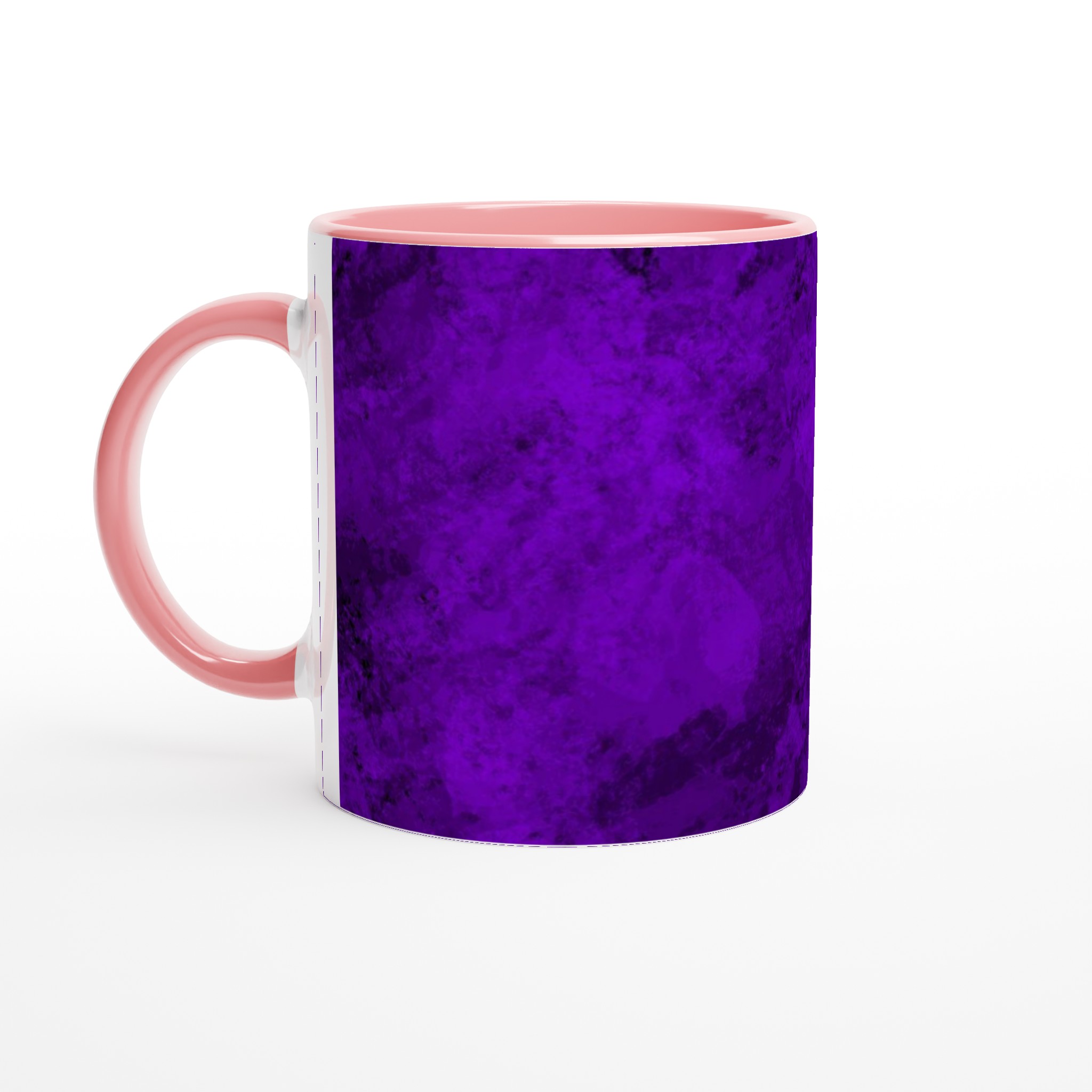 Vit 11oz keramisk mugg med djup lila konstnärlig textur – välj bland sju färgstarka keramiska nyanser 6 767d3480-9b87-40d5-8900-6ad9830b2013