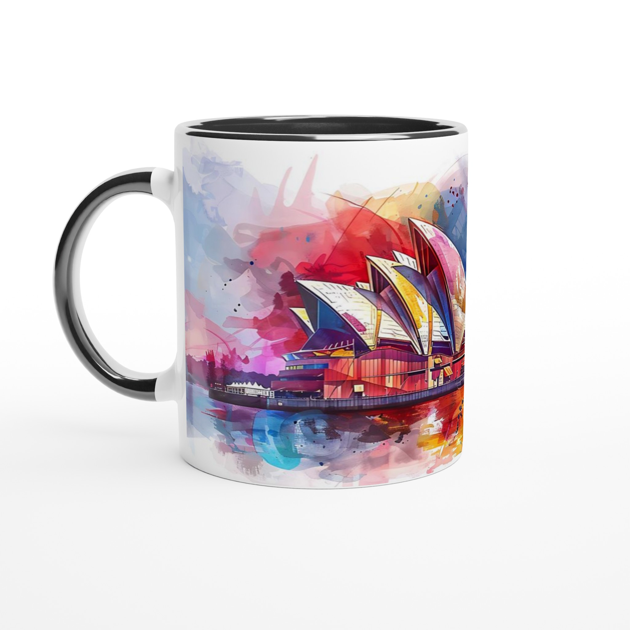 Abstrakt Akvarell Sydney Operahus Mugg – Färgstark Kaffemugg i Premium Keramik, 11oz 4 7696cfc6-6b8d-4e71-8055-98d64f2c0597