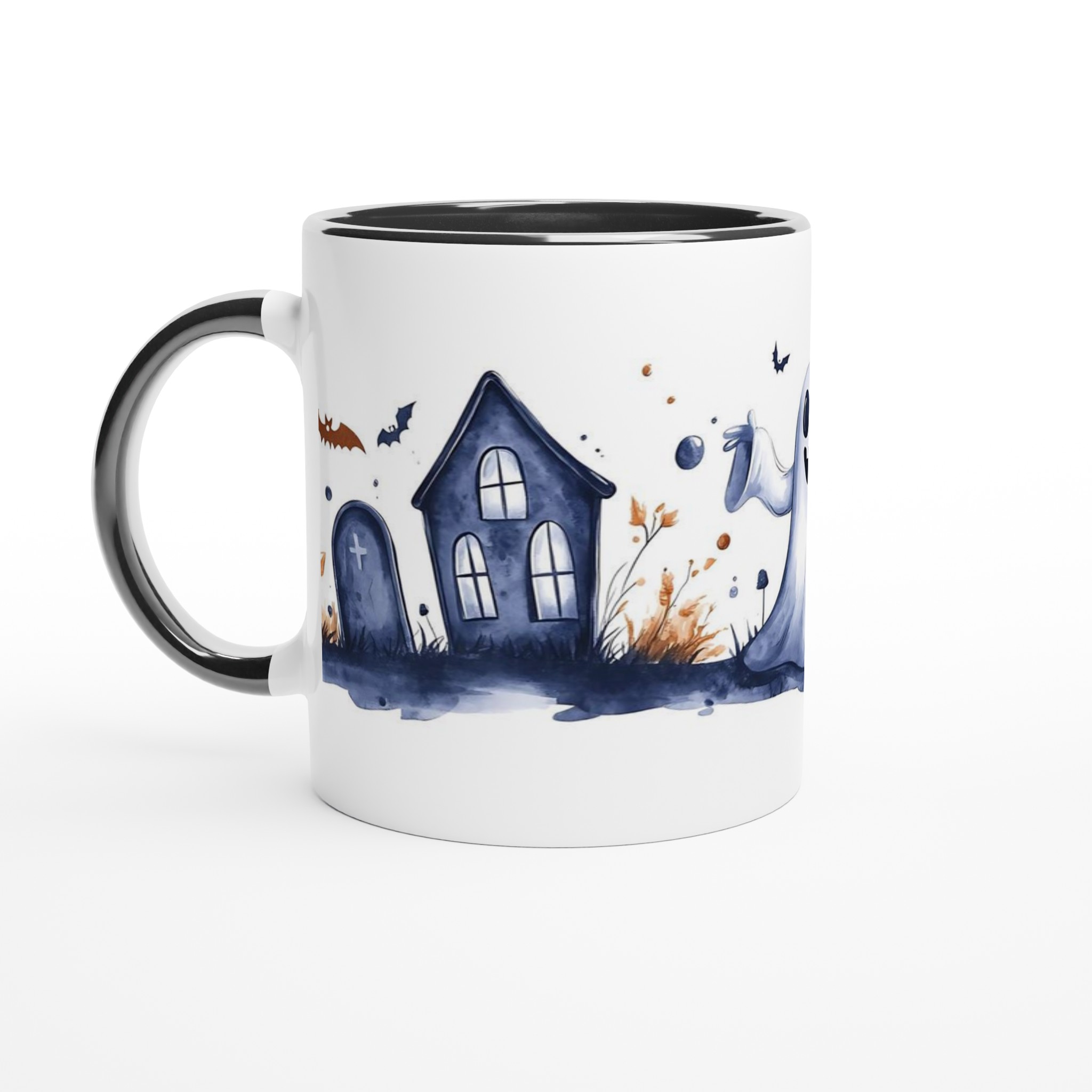 Spooky Watercolor Halloween Mugg - Busiga Spöken & Kyrkogård i Vattenfärg | Välj din favoritfärg! 4 76b34628-707d-4c8c-bc47-bb64b5fe87a4
