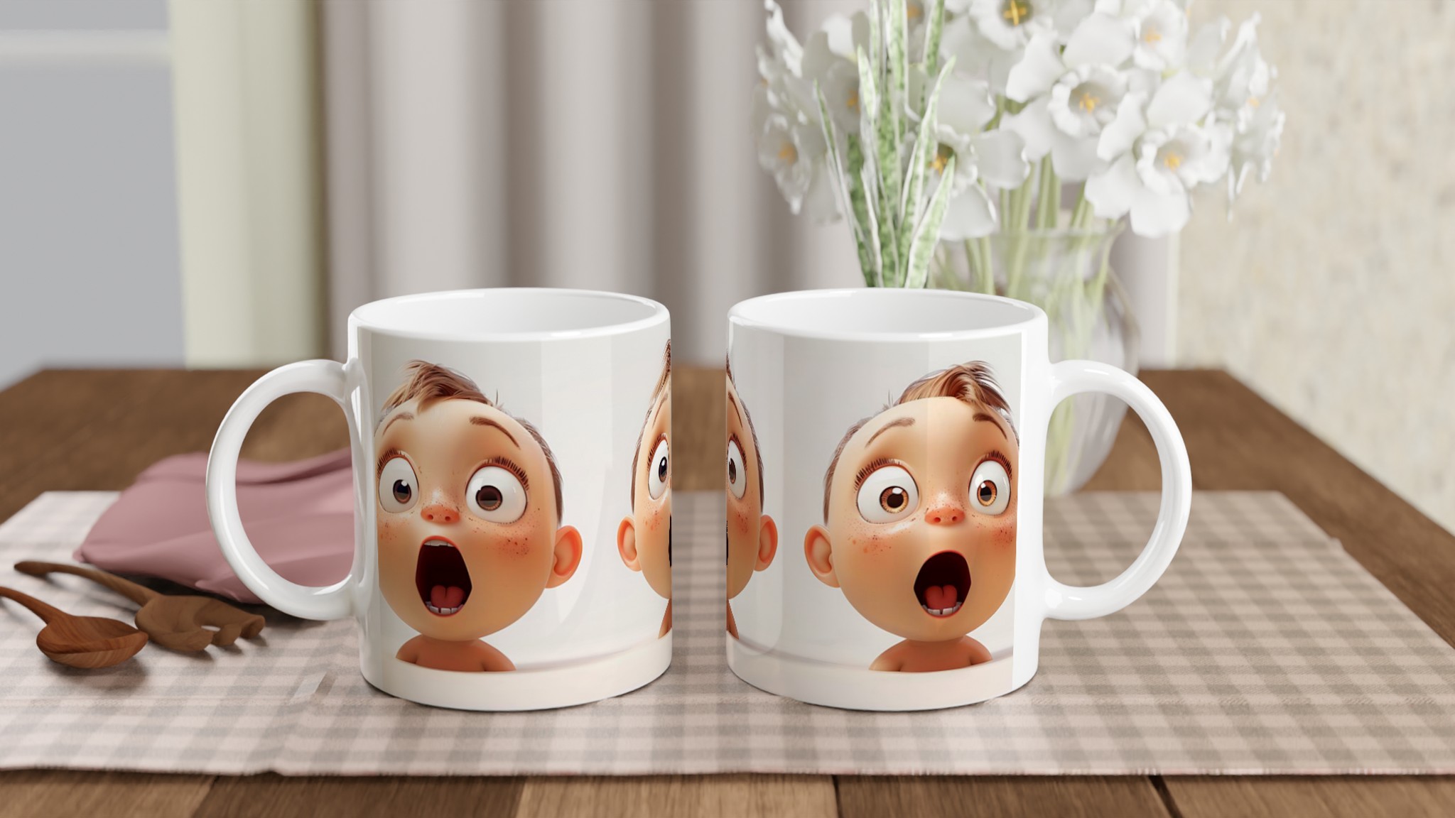 Förvånad Baby Ansikte Mugg - Charmig Keramisk Mugg för Varje Kaffestund 10 76cd52be-06f0-4402-b185-b4ec06ff7ca3