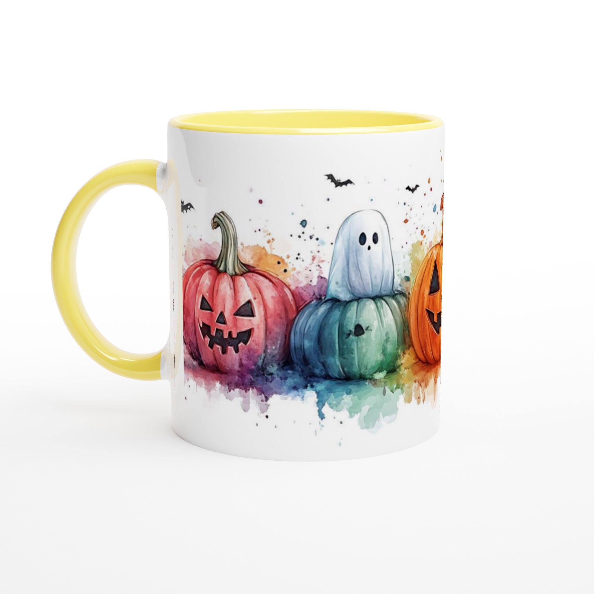 Färgsprakande Halloween Mugg: Bus eller Godis med Spöken & Pumpor i Akvarell – Välj din Färg! 3 76d3a5a2-9438-4087-8826-4ff3ff640456