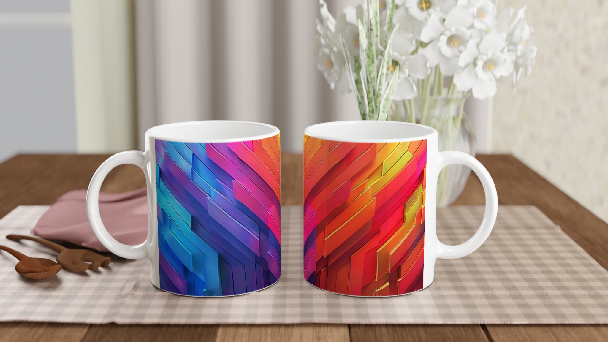 Abstrakt Chevron Mugg - Färgsprakande 11oz Keramikmugg för Modern Stil i Valfri Färg 10 76dcdc65-2718-41cc-b218-4a1240fd88da