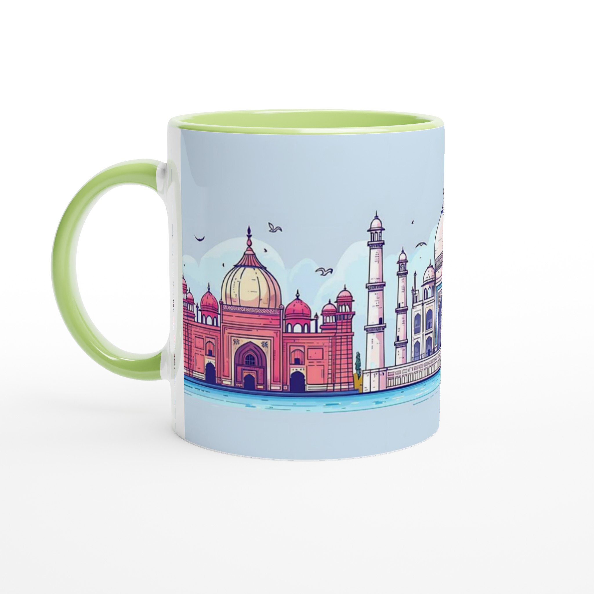 Indiska Ikoner Mugg: Historiska Landmärken i Pastell – 11 oz Keramikmugg 7 76e54941-7384-4855-b802-45a3c06eabbc