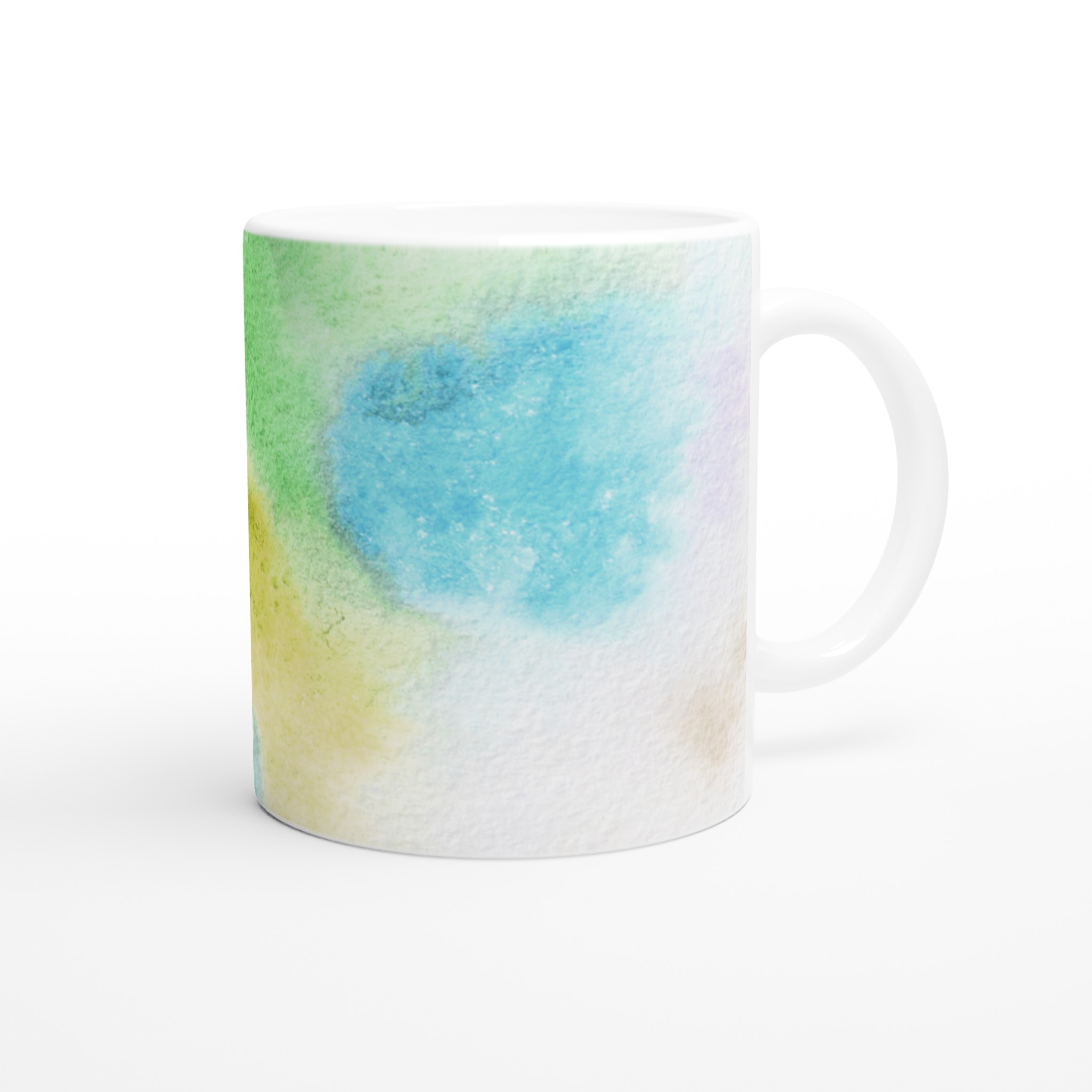Vit 11oz keramisk mugg med akvarellmönster i lugna, mjuka färger – välj din favoritfärg på muggen 9 76fbc10e-1b45-4c75-a45f-18943030a4a3