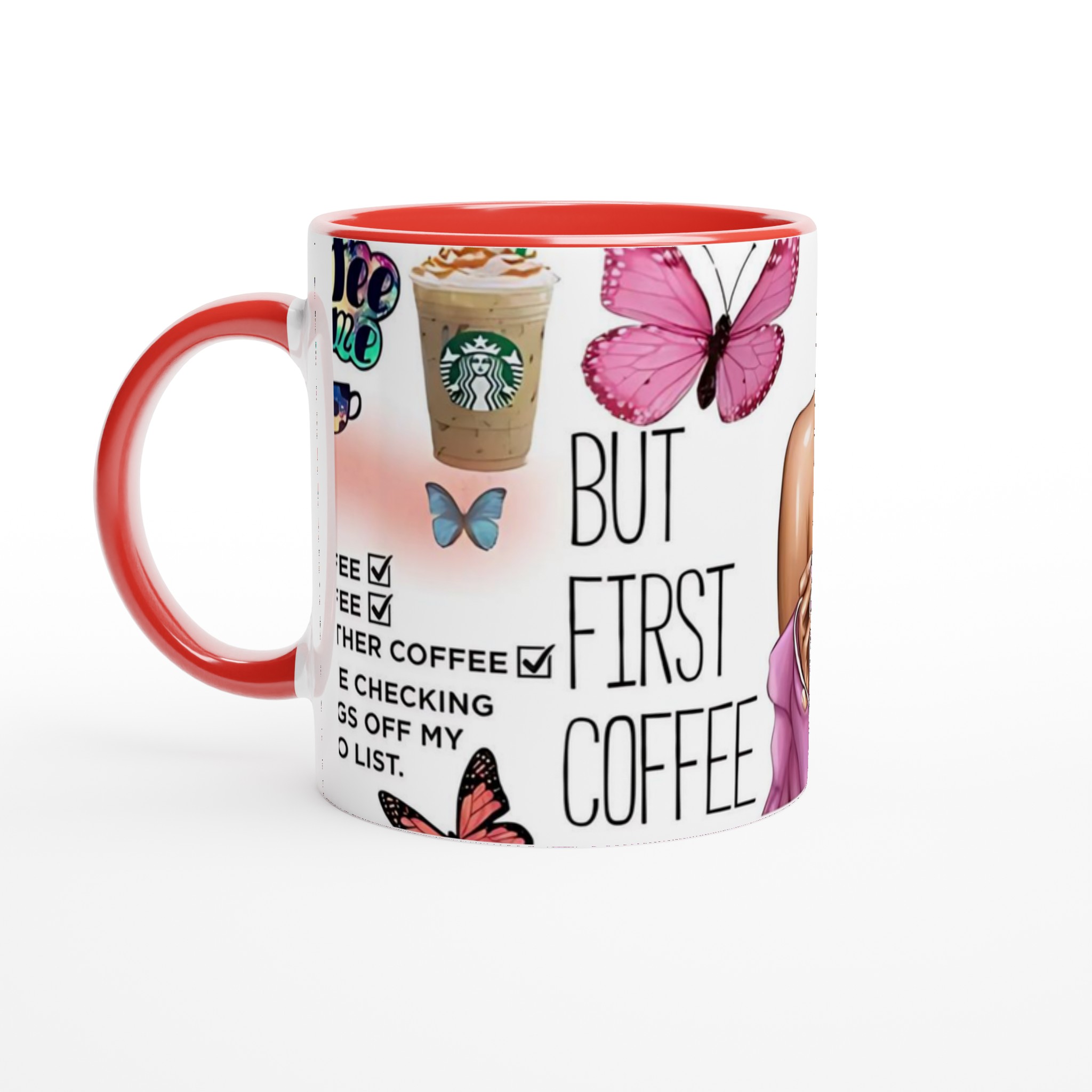 Vit 11oz keramisk mugg med personligt kaffemotiv i mjuka pasteller 5 771635ff-d9c9-4f26-8d72-0bcf548814df