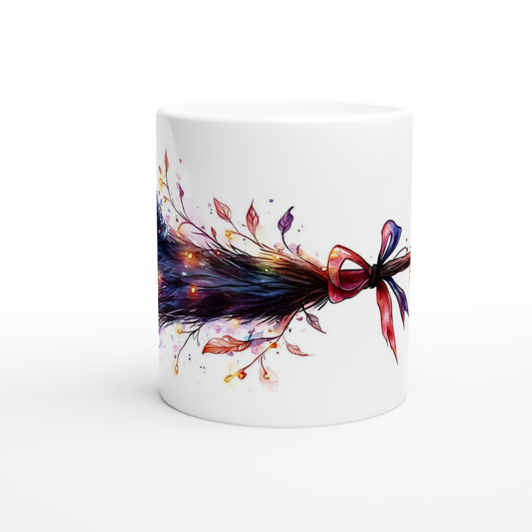 Magisk Häxkvast Mugg - 11oz Keramikmugg med Akvarelldesign & Personliga Färgval 8 771c66ad-73b6-44ea-a61e-3ae6f6072a57
