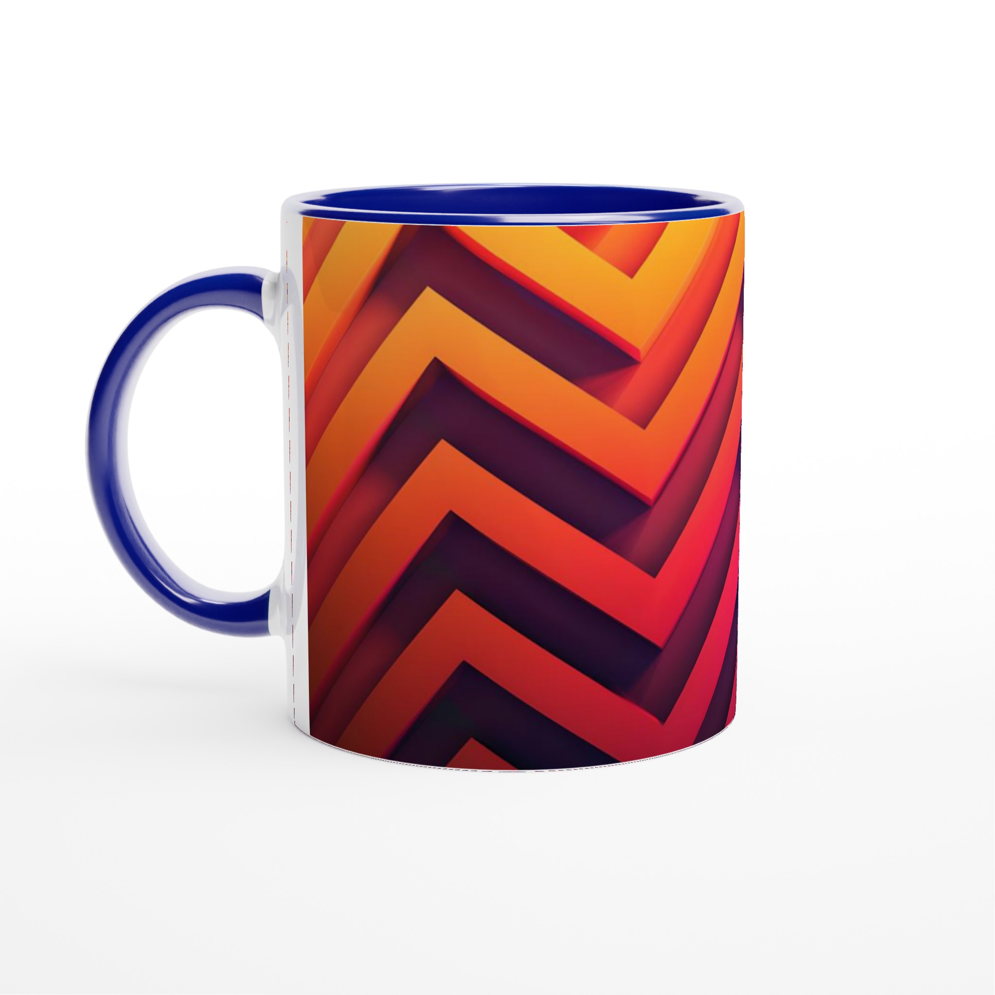 Abstrakt Chevron Mugg - Färgexplosion på 11oz Keramisk Kaffekopp 2 7739c606-3efe-4d6c-ba7b-b9a2db294064