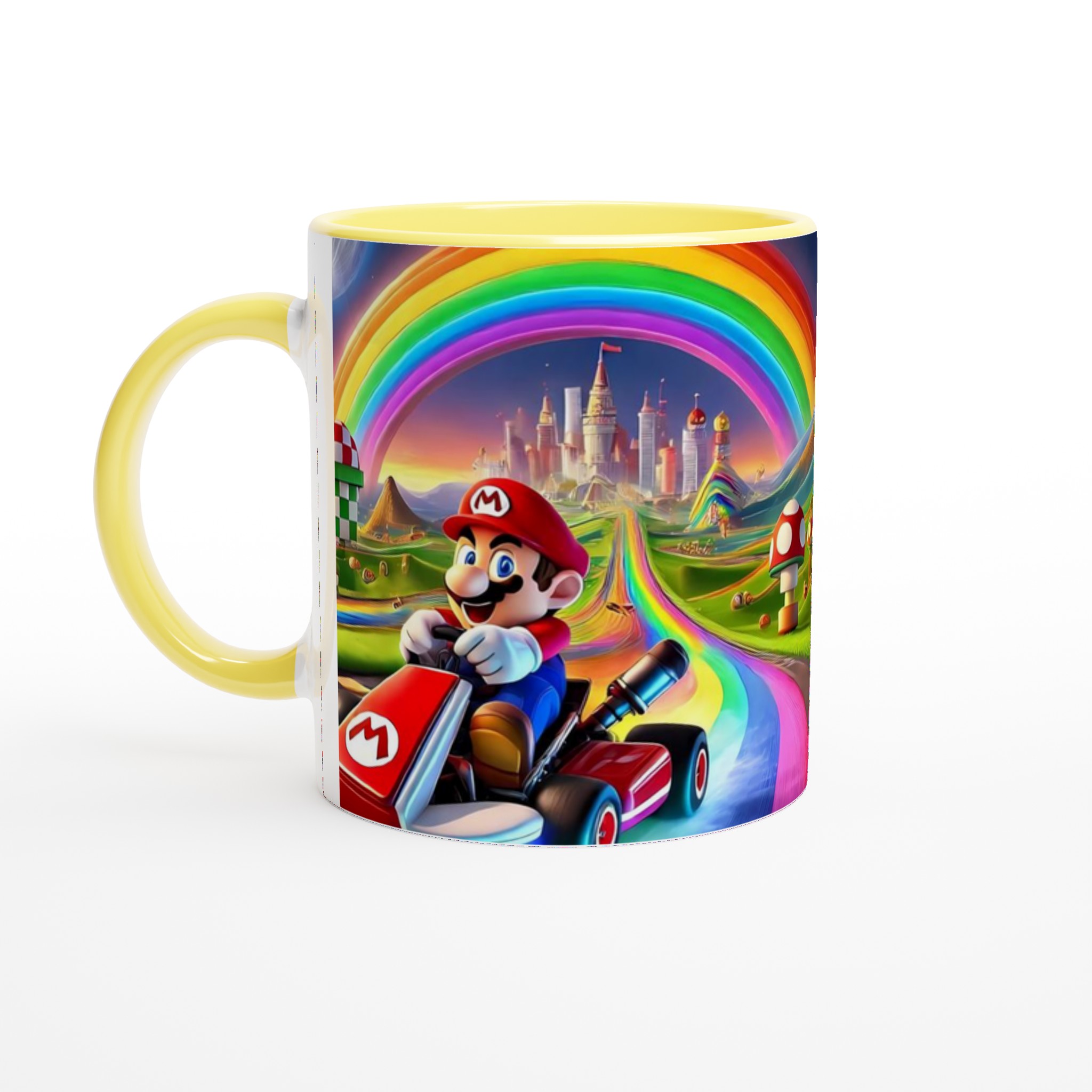 Keramisk 11 oz mugg med livfull Mario Kart-inspirerad regnbågsdesign i flera färgval 3 773a2378-86e7-4104-ac5c-02d293e986a7