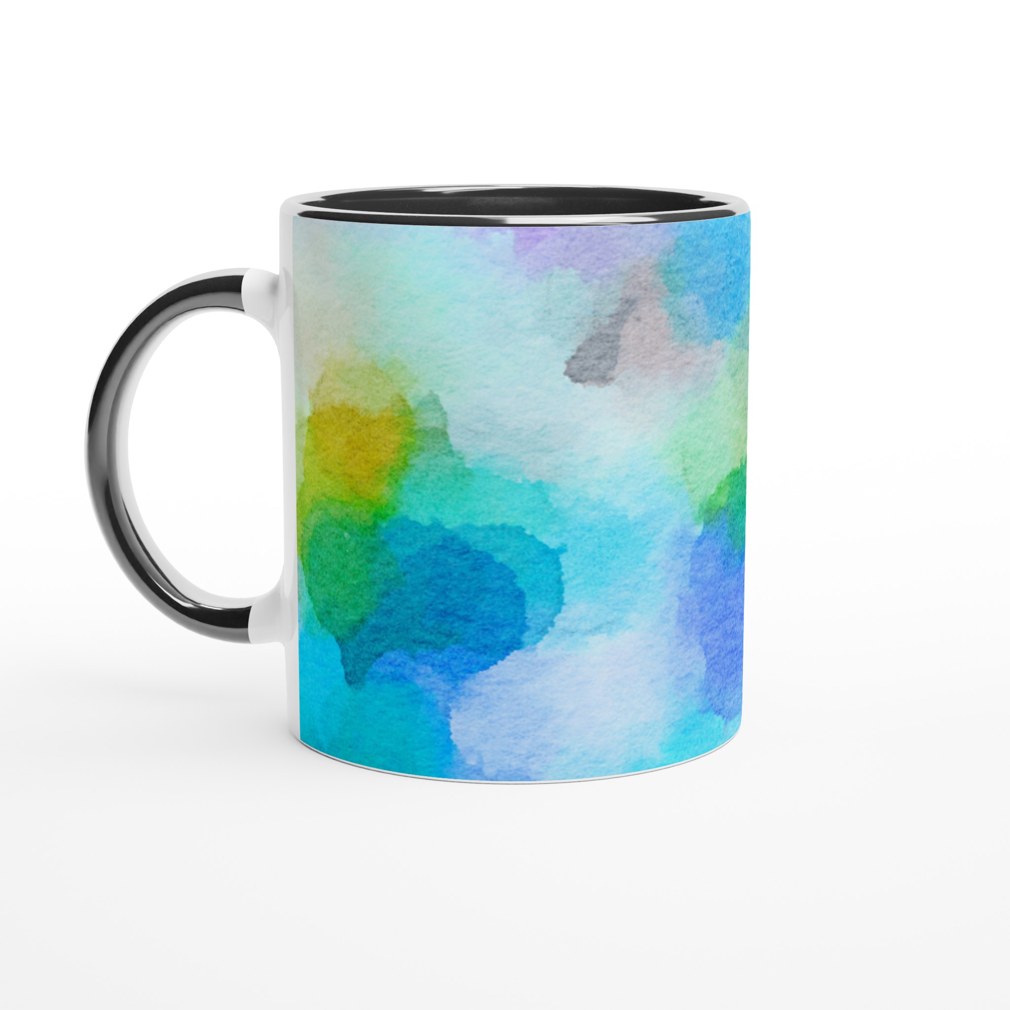 Vit 11oz keramisk mugg med akvarellinspirerad design i flera färgstarka nyanser 4 77427a11-2154-4d28-bec0-b672d7801797