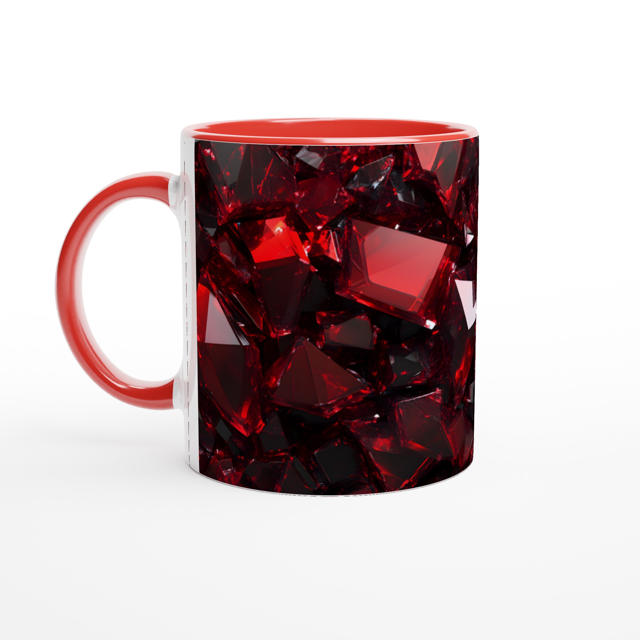 Rubinröd 11oz Keramisk Mugg – Geometrisk Kristall Design i Din Favoritfärg! 5 776ba443-6678-4d87-a7c7-117fc2123b60