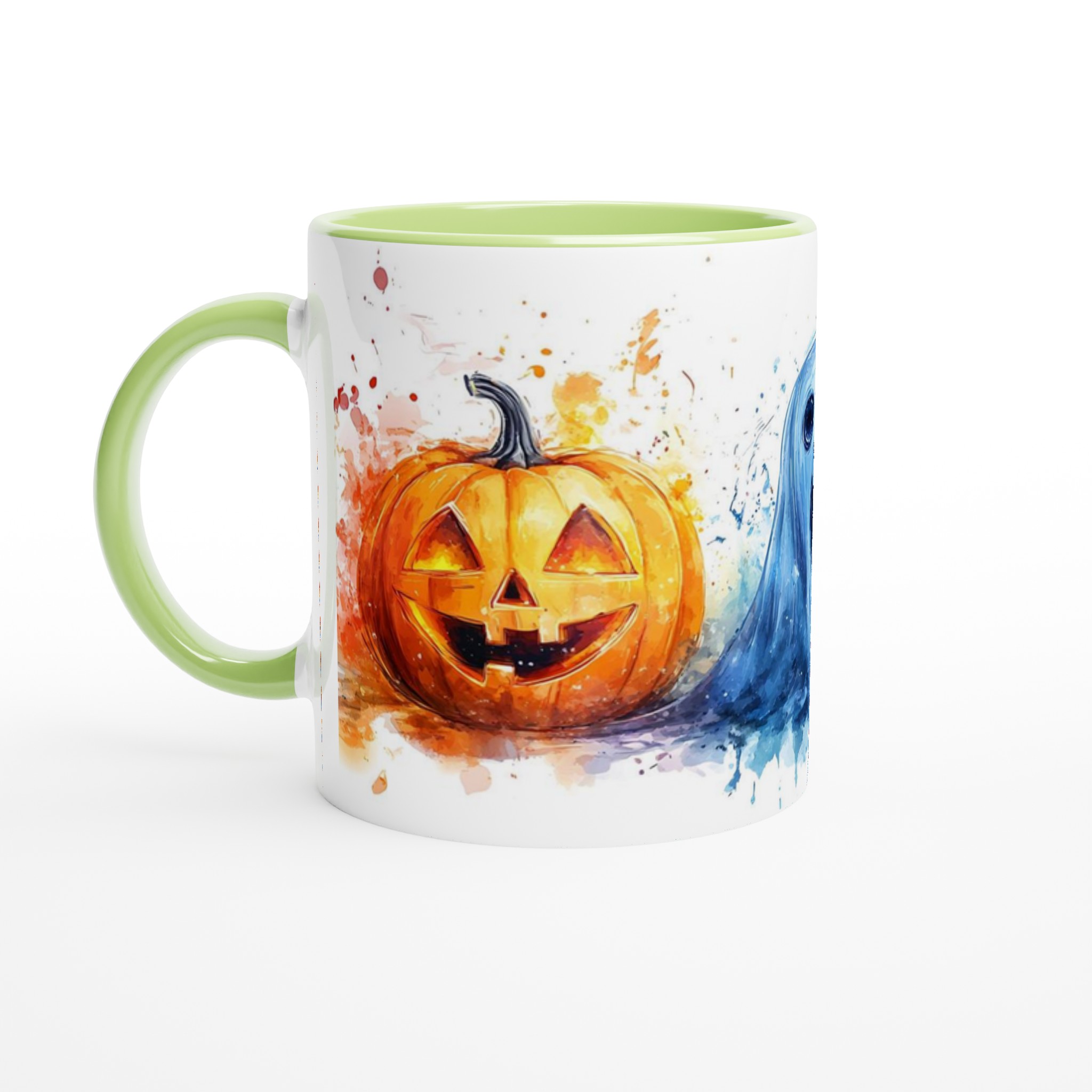 Spooky Watercolor Halloween Mugg - Pumpa & Spöke - Välj din favoritfärg 7 777ade1b-992a-4b22-bddb-66c83b561632