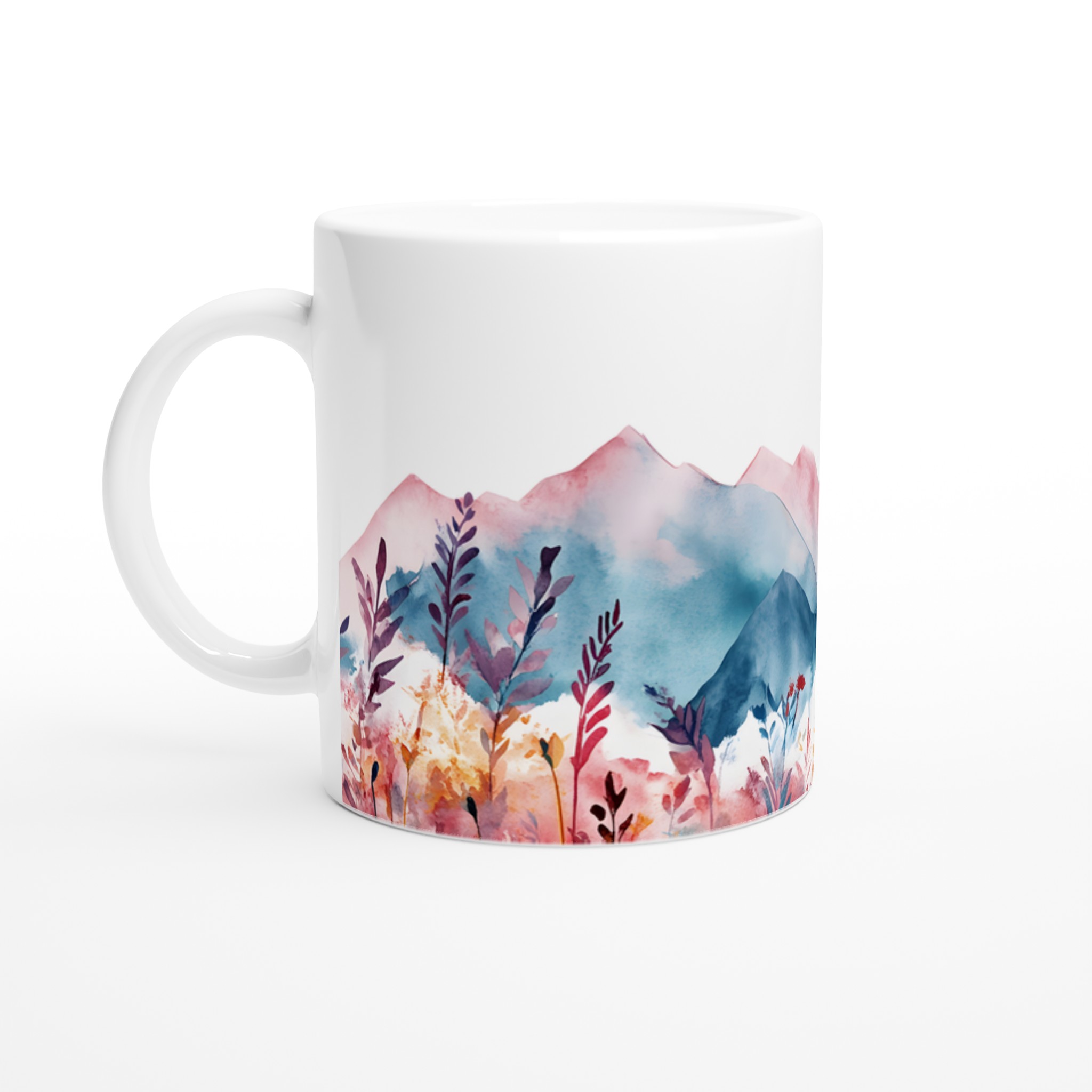 Akvarellberg och Blomsteräng 11oz Keramisk Mugg – Välj bland 7 Färgstarka Nyanser 1 77a1ed6b-5754-459f-a044-a109ffa8e78e