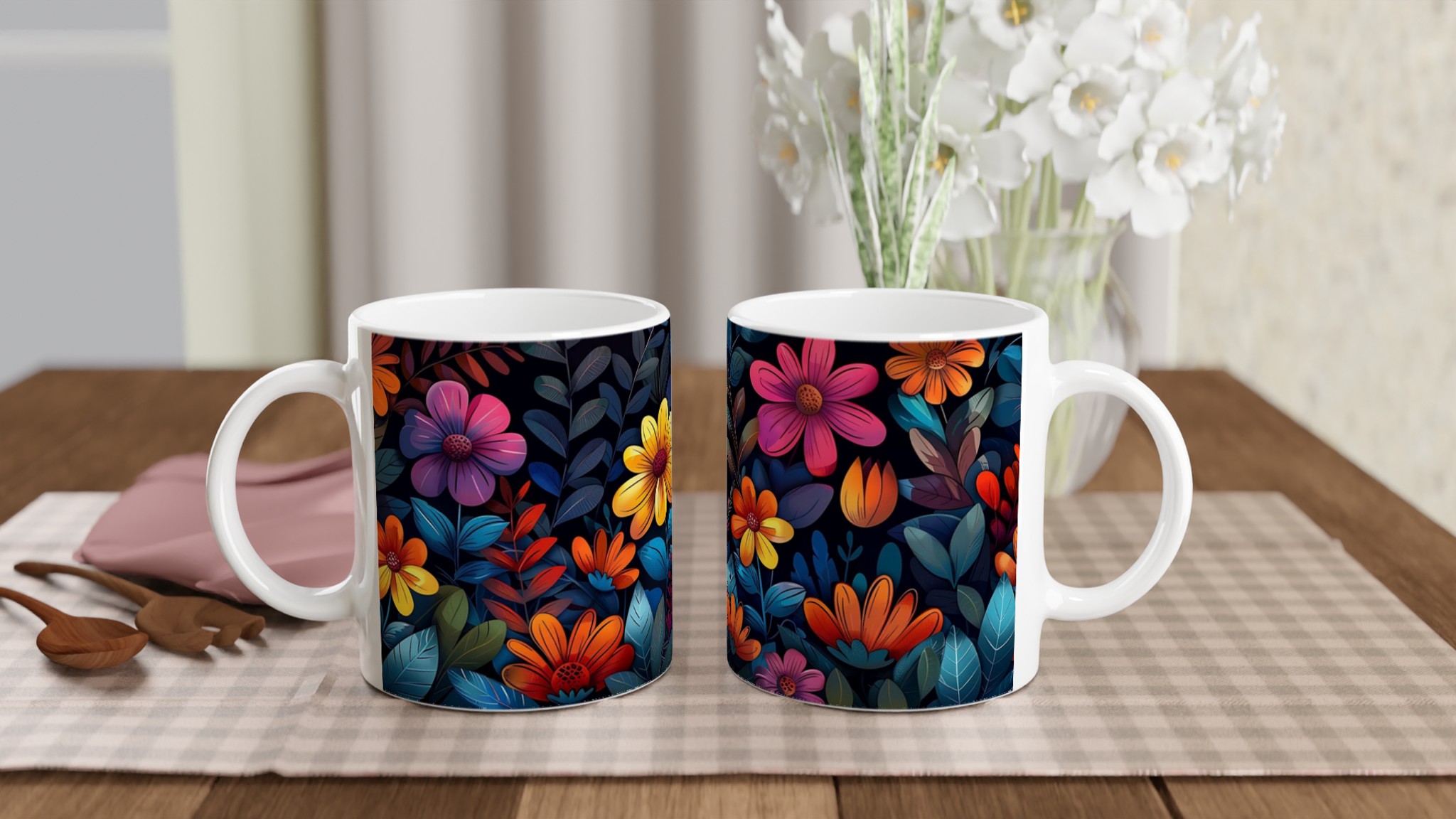 Mugg med Blomsterträdgård: Färgglad Keramikmugg i 7 Nyanser för Kaffe- och Teälskare 10 77bd41dc-ccb3-40b6-a101-f34c31491e3e