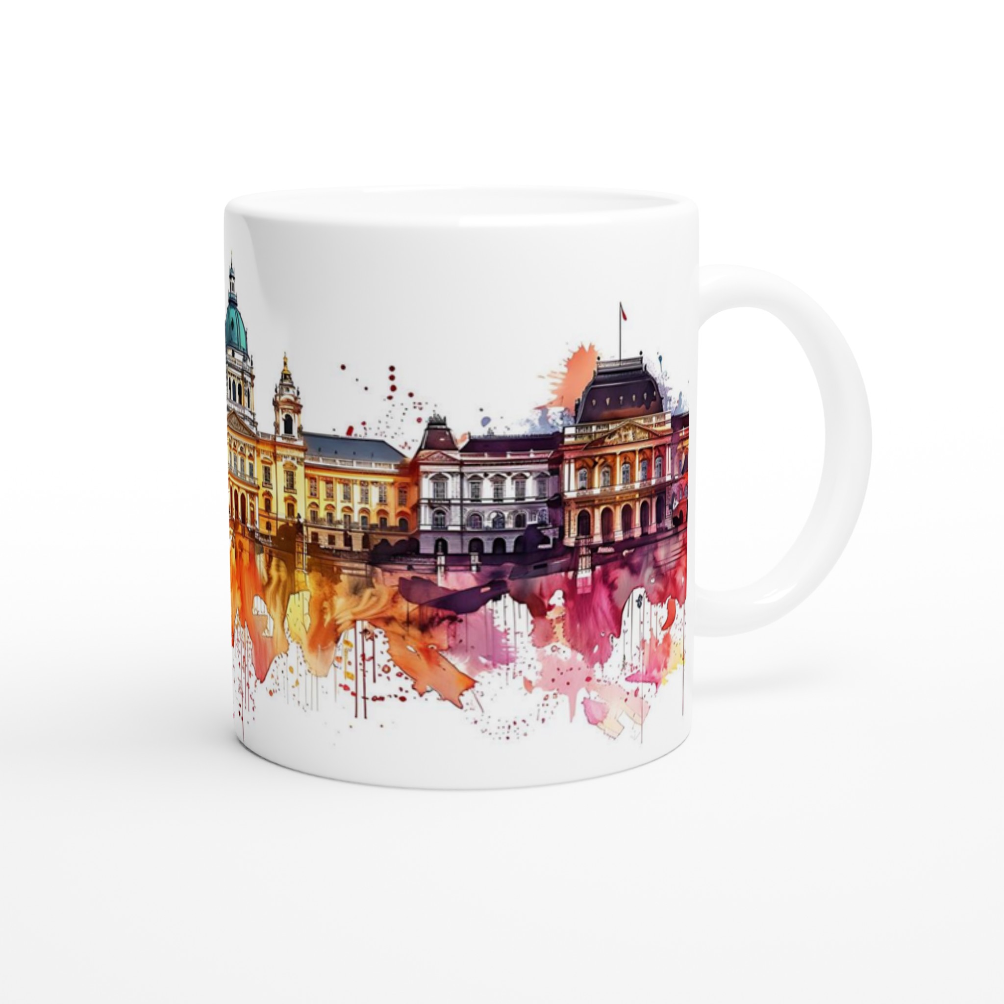 Abstrakt Stadsbild Akvarell Mugg – Levande Färger & Kreativ Design, Välj din Favoritfärg! 9 77e8a0ed-0179-464d-b38c-d307a784586c