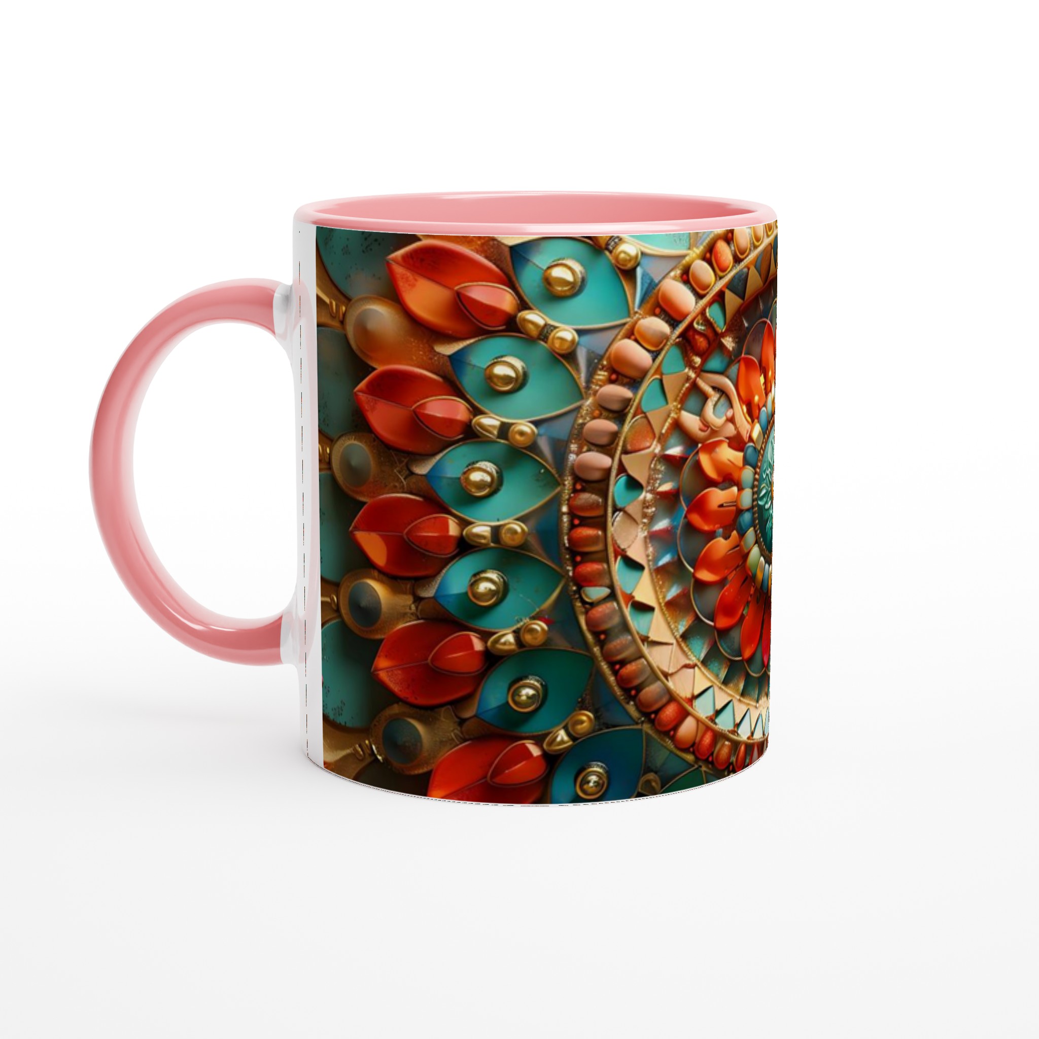 Mångfärgad Orientalisk Mandala Keramikmugg – 11 oz Vit Mugg för Livliga Tryck 6 77f98022-9381-4f75-8268-4c35ce85ee84