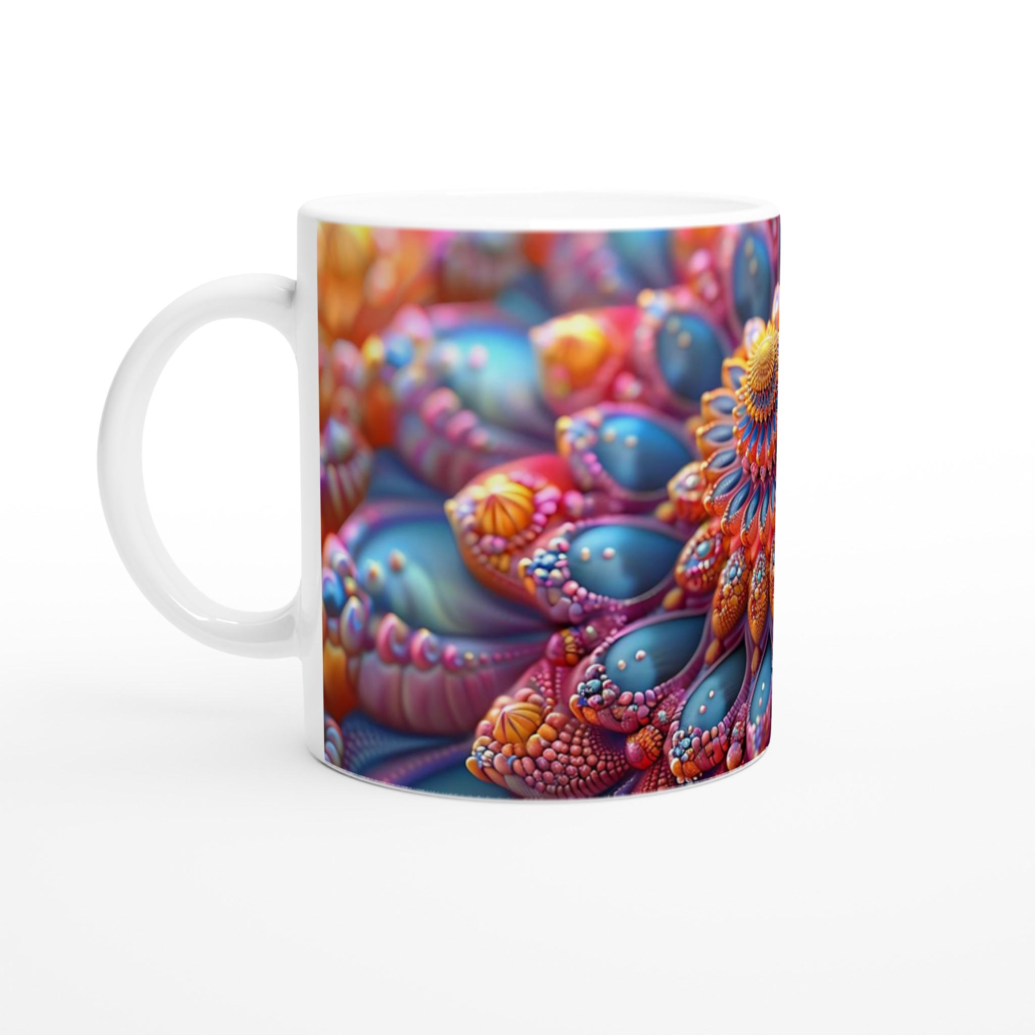 Abstrakt Fraktal Konst Mugg – 11 oz Keramikmugg i Levande Färger för Att Lyft Ditt Kaffestund 1 7800c01e-d240-42c7-bb82-f7adc9174cc2
