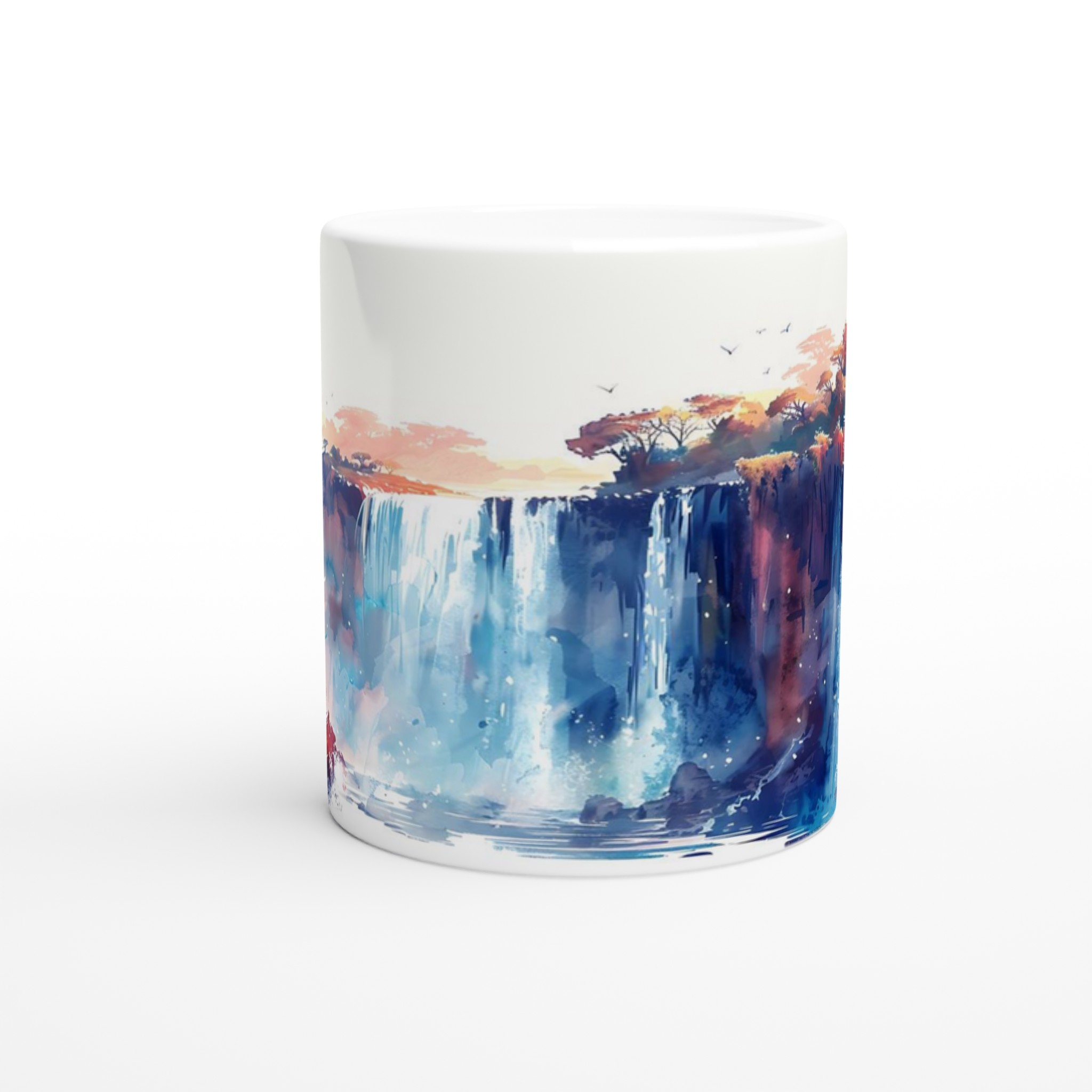 Akvarell Vattenfall Keramikmugg - 11oz konstnärlig mugg i ditt färgval 8 78965174-bb64-4c35-82bb-efdbc74fe76a