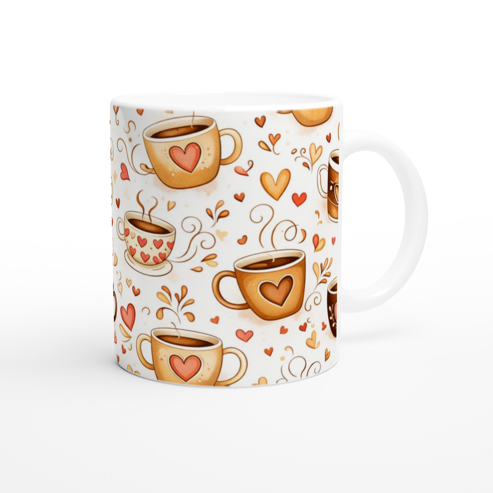 Vit 11oz keramisk mugg med kärleksfullt hjärtmotiv i flera färger 9 78a28510-1181-4870-836d-be5fde908ba5