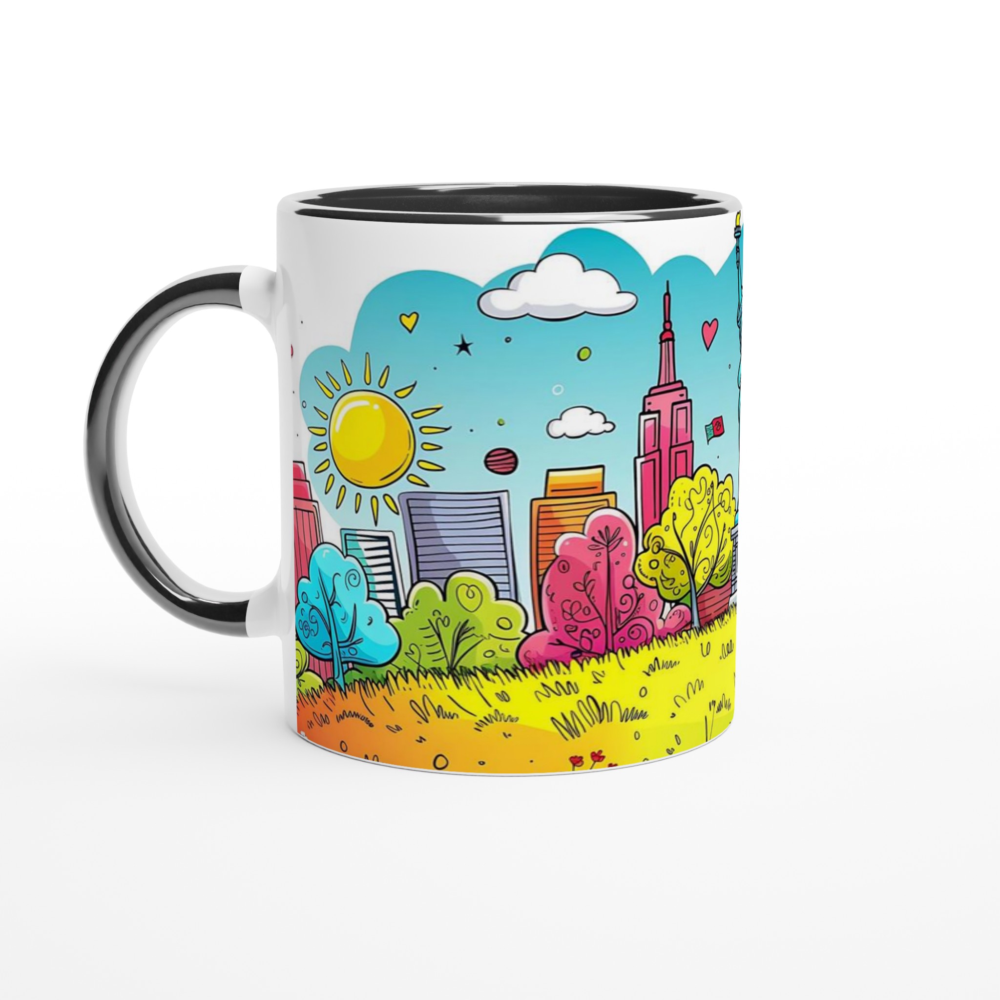 Färgsprakande Stadsillustration Mugg - New York Inspirerad Keramikmugg i 7 Livfulla Färger 4 78a5f944-cb18-4169-a6cd-6fb4ee1d303e