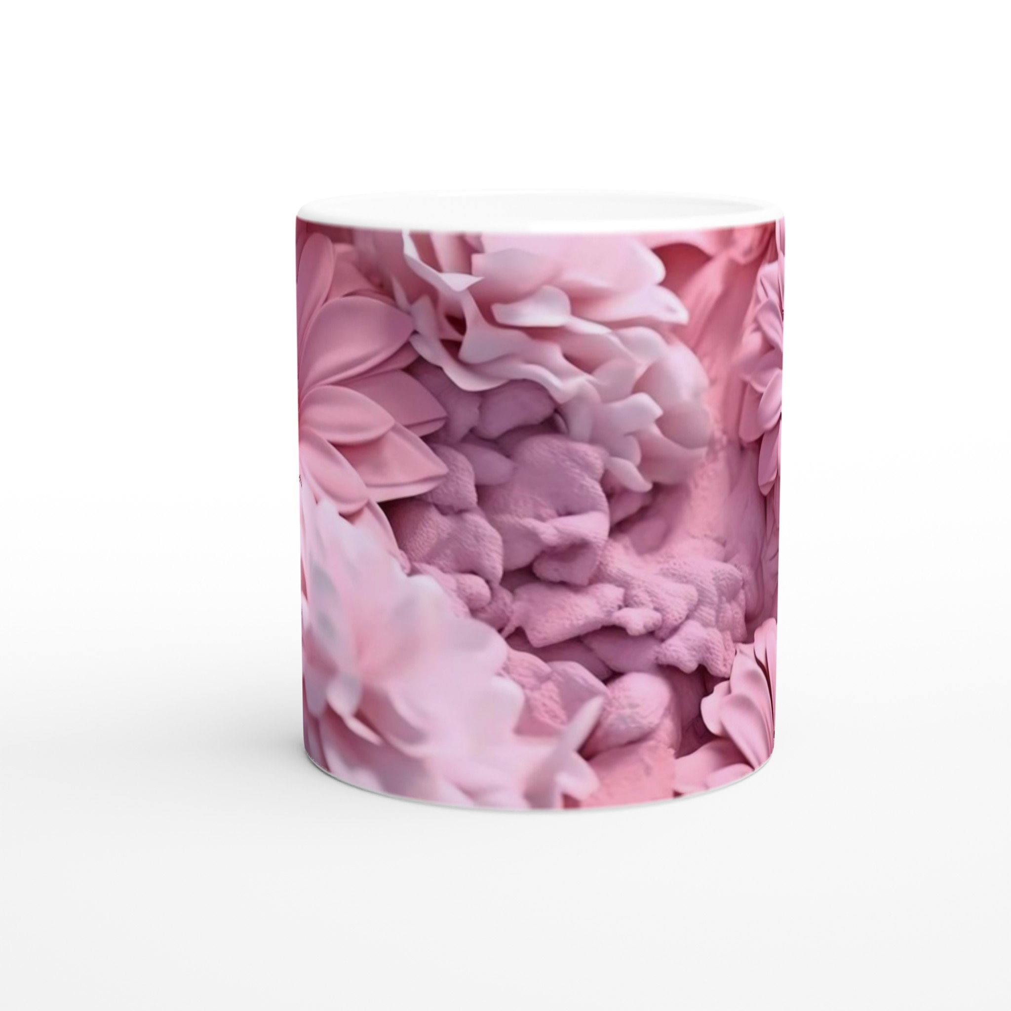 Vit 11oz keramisk mugg med drömskt rosa blommönster – välj din favoritfärg 8 78c84f47-2ee5-4a5a-a1e5-f4b9a1b31c8b