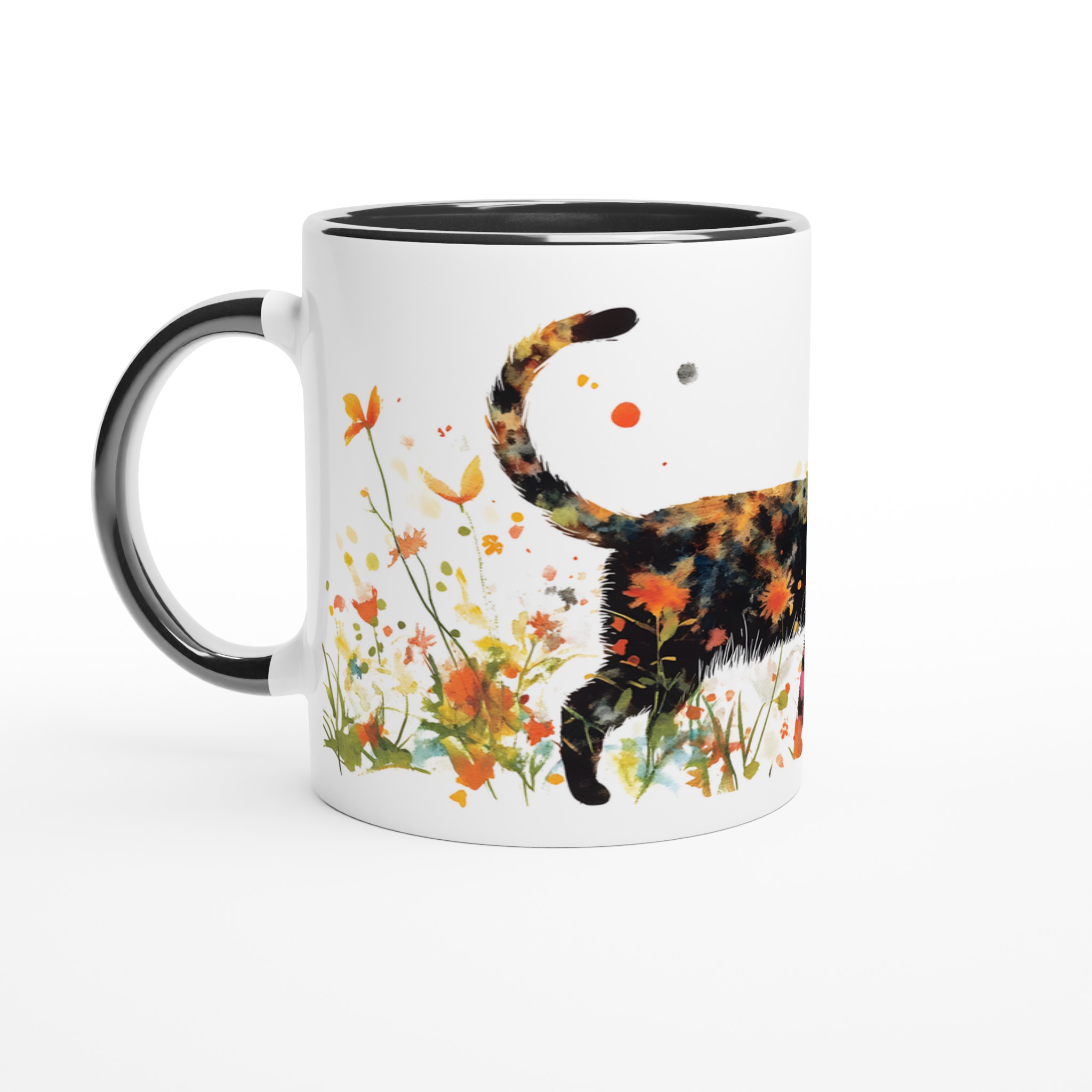 Färgsprakande Katter & Blommor Keramikmugg - 11oz Konstverk för Din Kaffestund 4 78cca587-a352-4b9b-9c80-58c8854a21cd