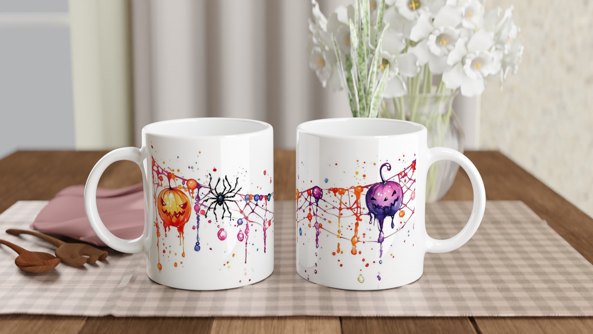Läskig Rolig Halloween Mugg – Levande Akvarell Jack-o'-Lantern Design 10 78d5384e-01f4-44be-b3b2-a024dd7ee829