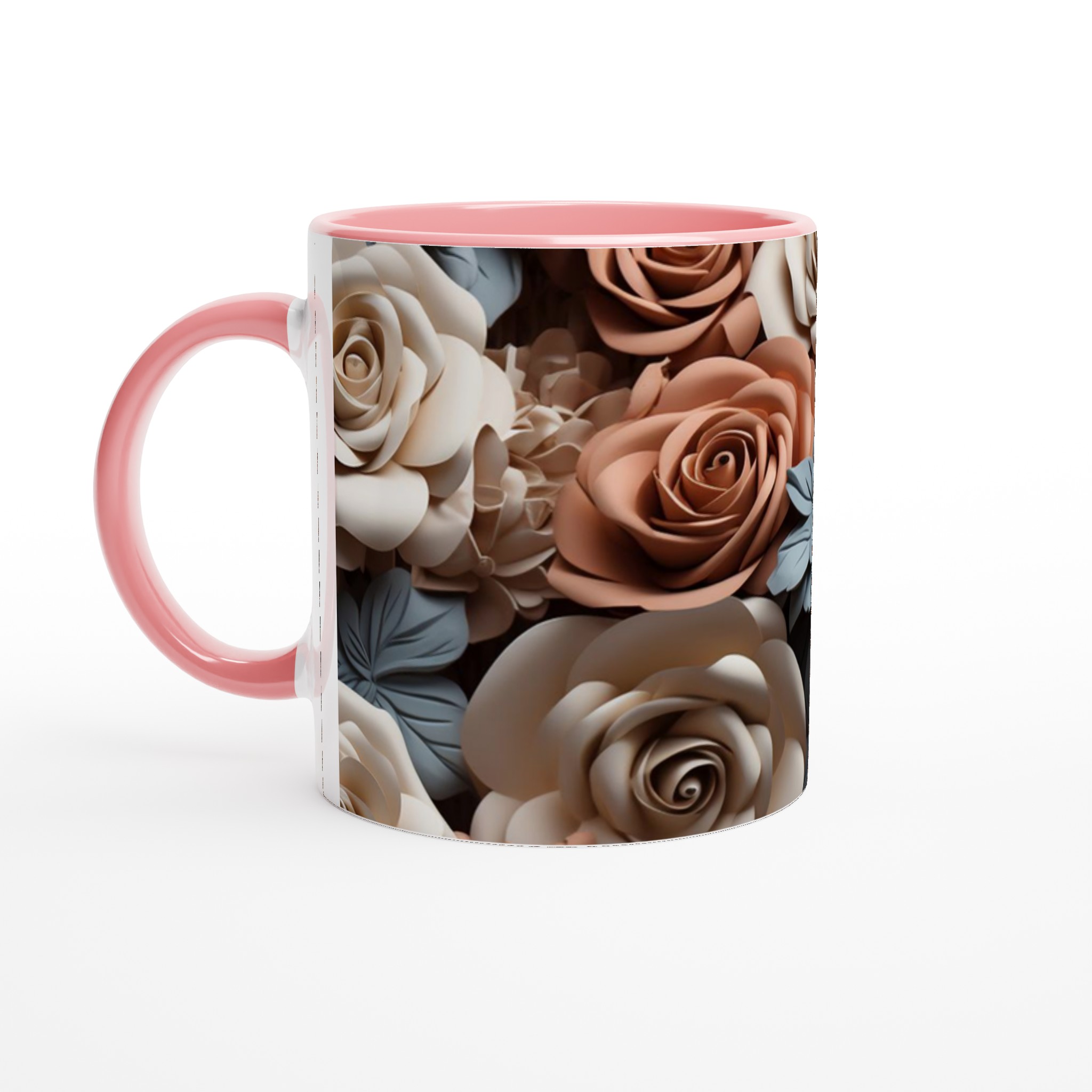 Vit 11oz keramisk mugg med elegant ros- och naturmotiv i flera färger 6 78e8eaa2-1e59-4c7c-8472-4210781eb565