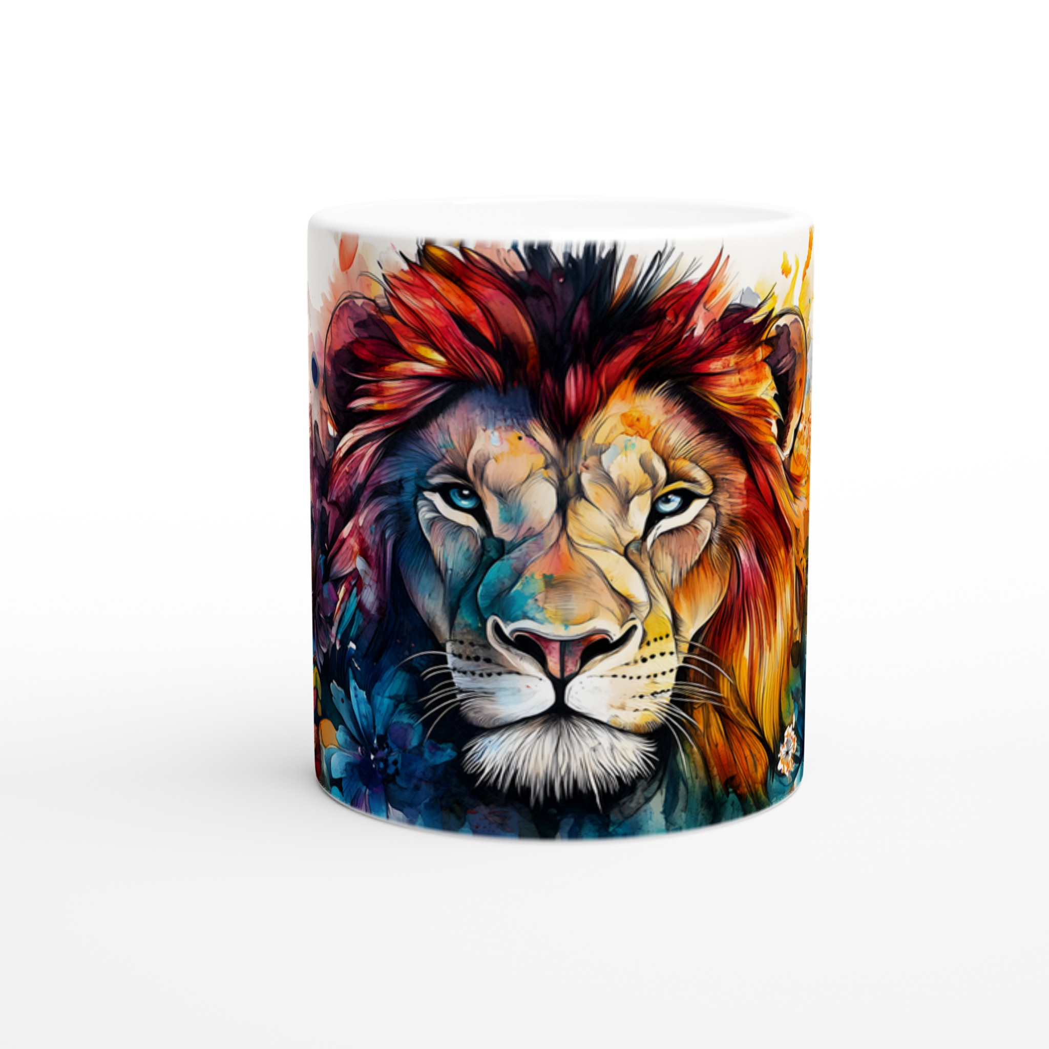 Majestic Lejon Konst Mugg - Livfull Akvarell Keramikmugg i ditt Val av Färg 8 78fe3584-fb51-4174-bfb7-1237fb1165b0