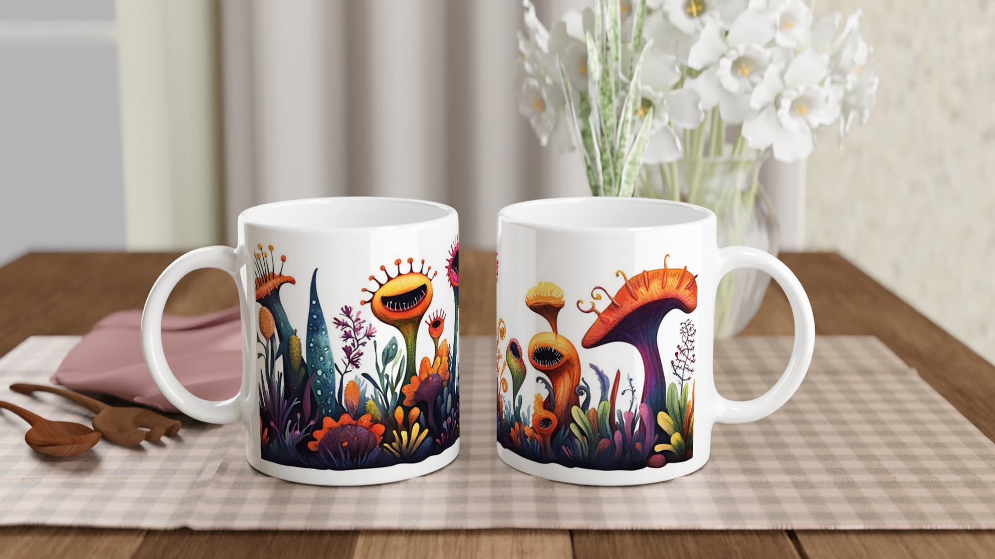 Mystiska Blommor 11oz Keramisk Mugg - Drömsk Design med Livfulla Färger 10 78fe7c11-a34a-42d8-910c-74cf5d9ded44