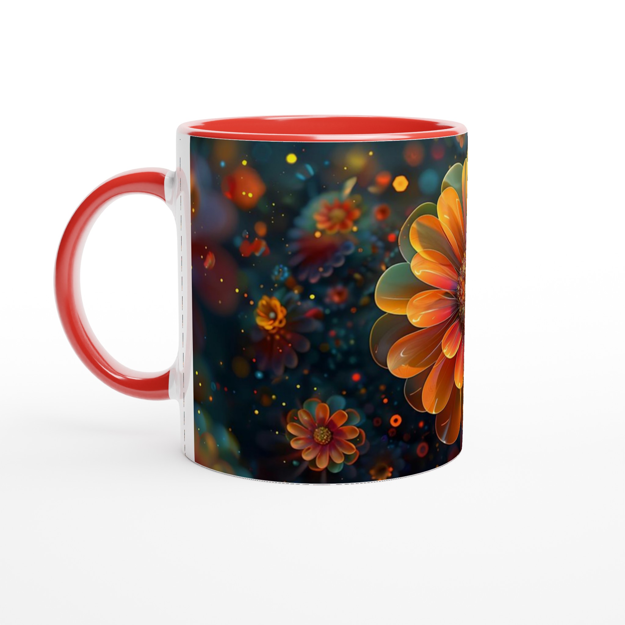 Magisk Blomsterprakt 11oz Keramikmugg – Färgglad Skimmer och Levande Tryck 5 790554e8-6dba-4324-a1e6-a363712620a0