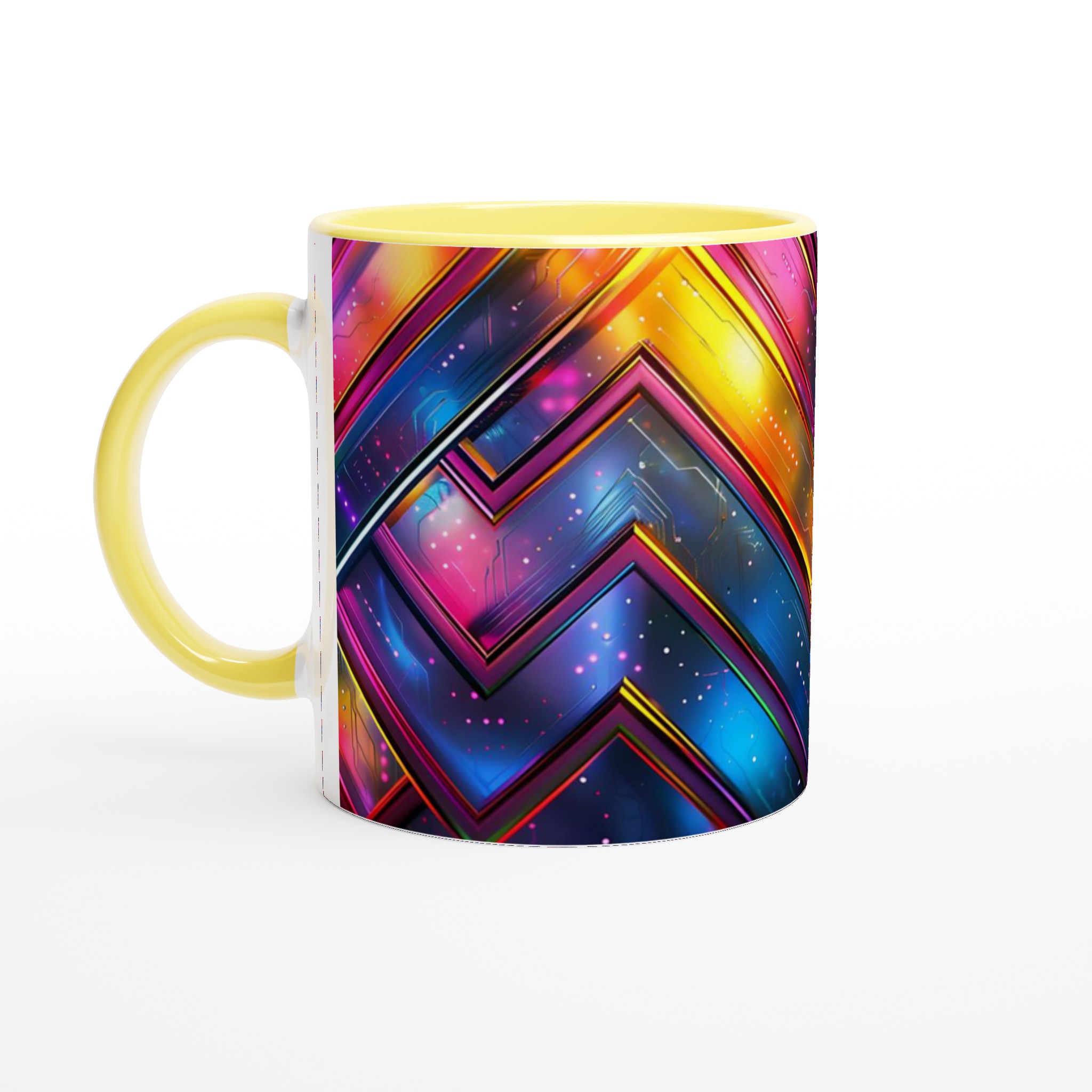 Neon Digital Circuit Keramikmugg – Färgglad Zigzag Design & Högteknologisk Vibe i Valfri Färg 3 795a80c0-d6d4-4d12-bd3e-1f882c954f08