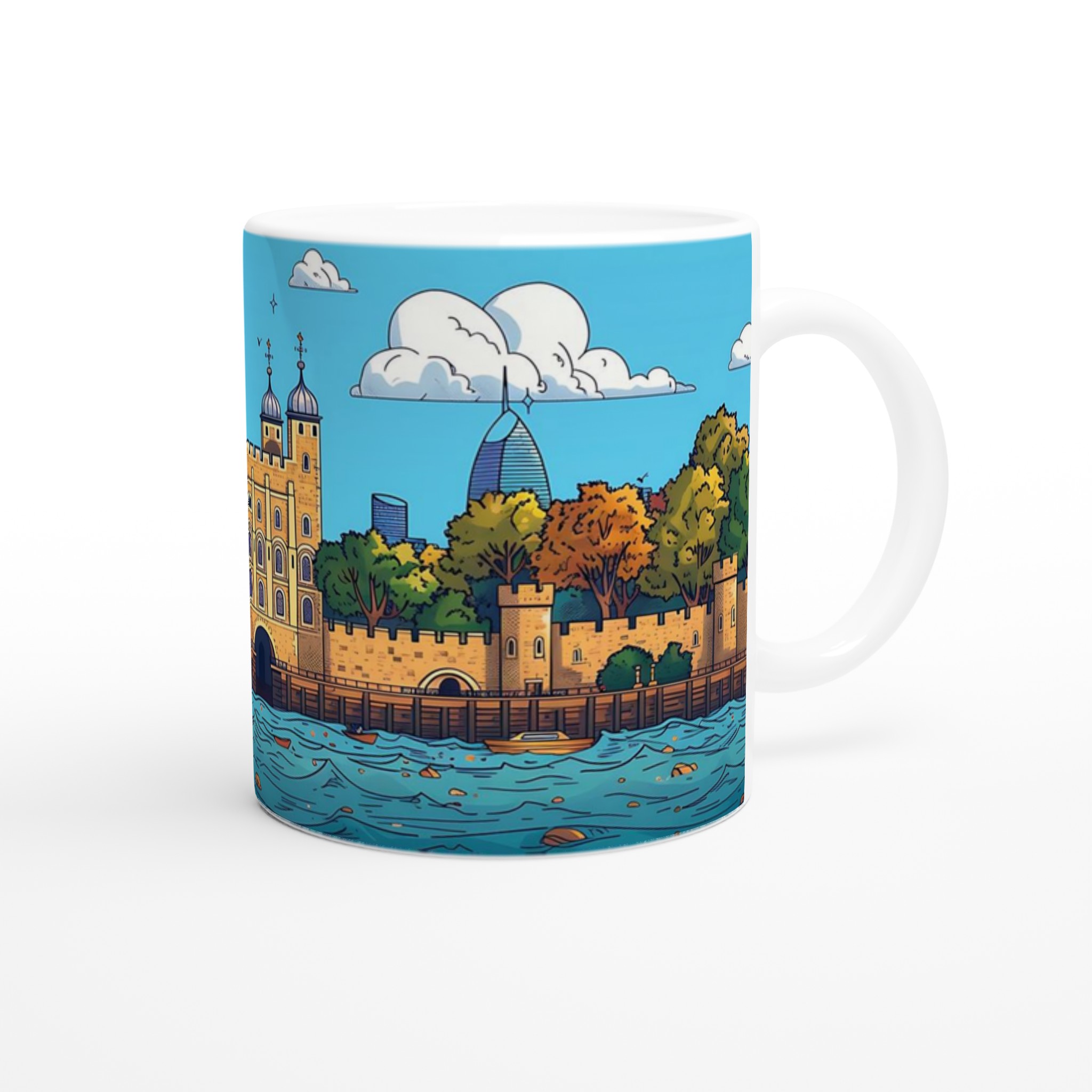 Towern i London Cartoon Keramisk Mugg – Färgstark 11oz Favorit i ditt Val av Sju Nyanser 9 79880e63-f148-4dfb-8484-636b3982f999