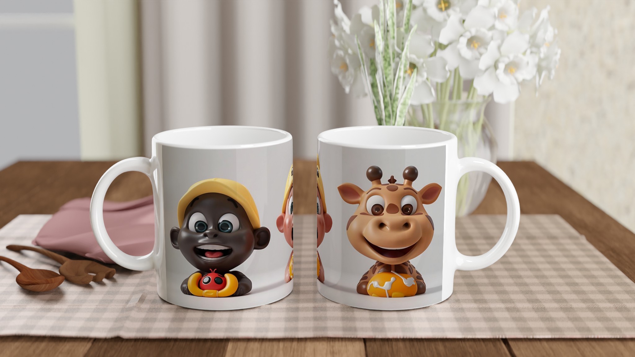 Söta Lekfulla Djur- och Babyfigurer: 11oz Keramikmugg i ditt val av 7 Livfulla Färger 10 79ac6949-32e7-497f-ab8c-f17d7e81fed4
