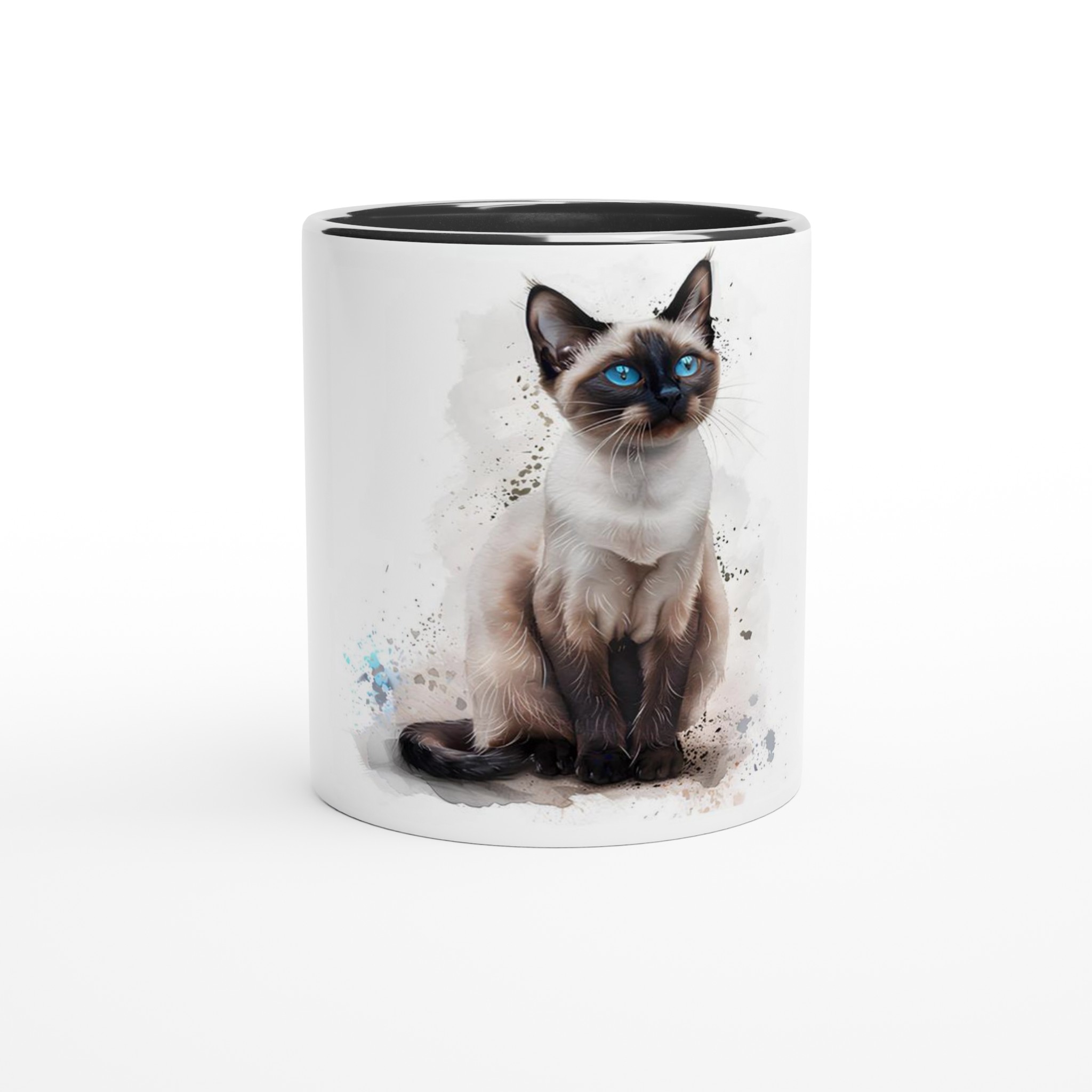 Siamkatt akvarell 11oz keramikmugg – Perfekt för kattälskare i ditt val av sex färgade nyanser 6 79da3d5a-7ac7-45f3-bd70-b8df8de06ea2