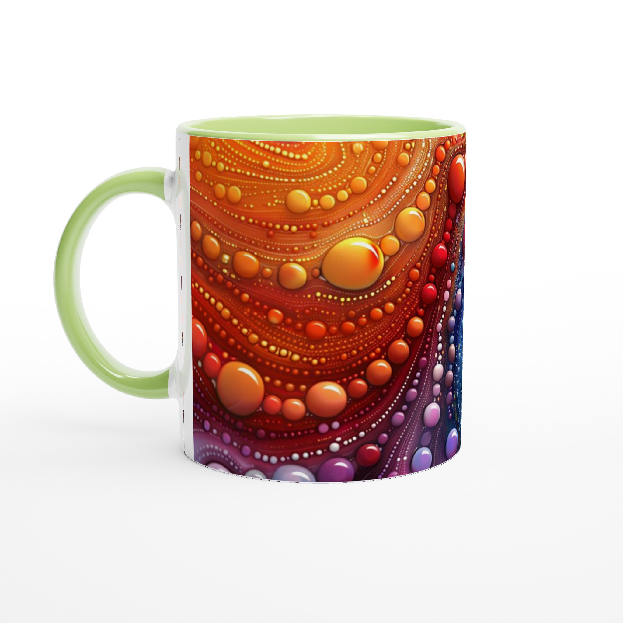 Abstrakt Färgglad Bubbelmugg - 11oz Keramikmugg i ditt Val av Sju Livliga Nyanser 7 7a05bd80-704d-425f-b94d-8009c52d6090